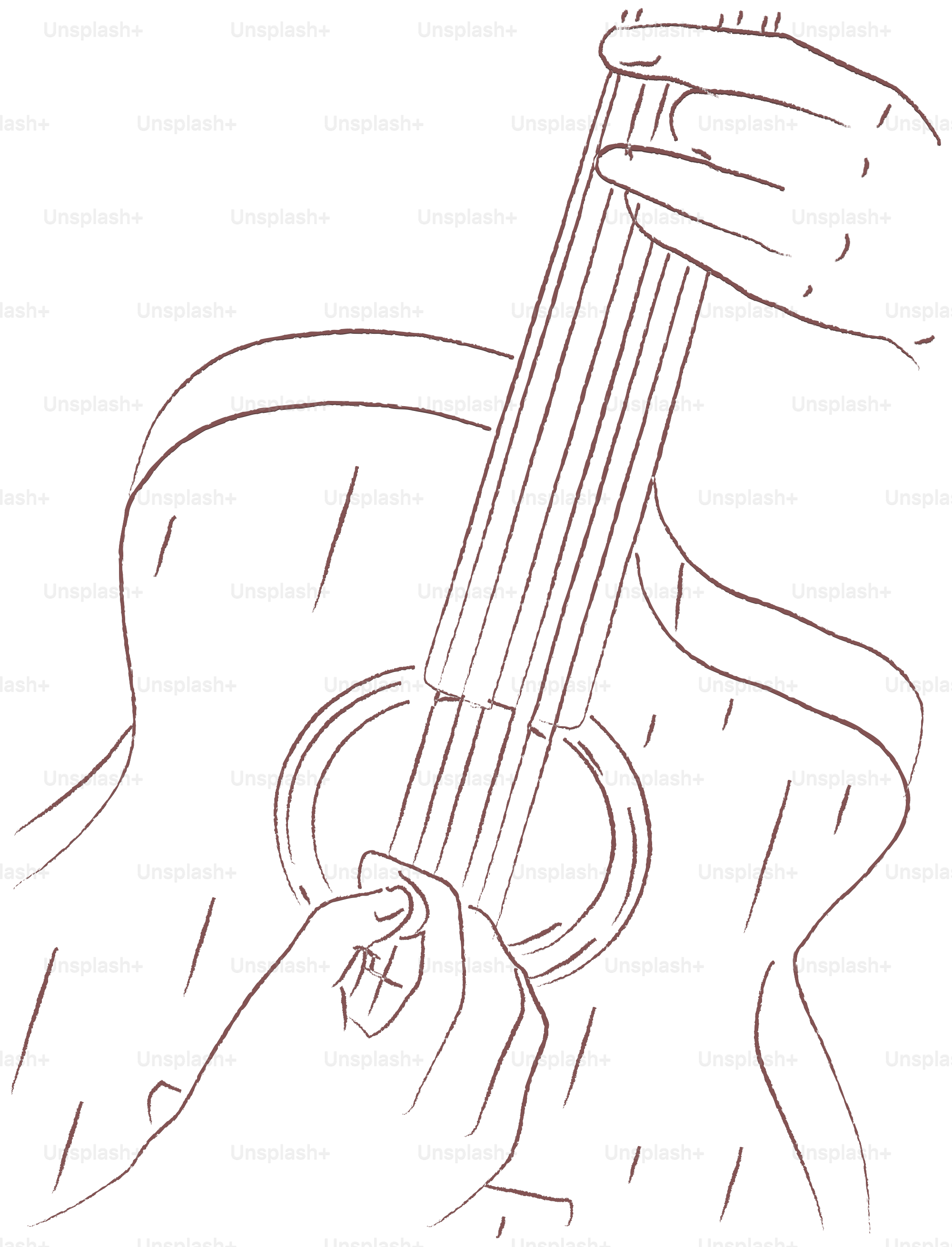 Hands playing an acoustic guitar