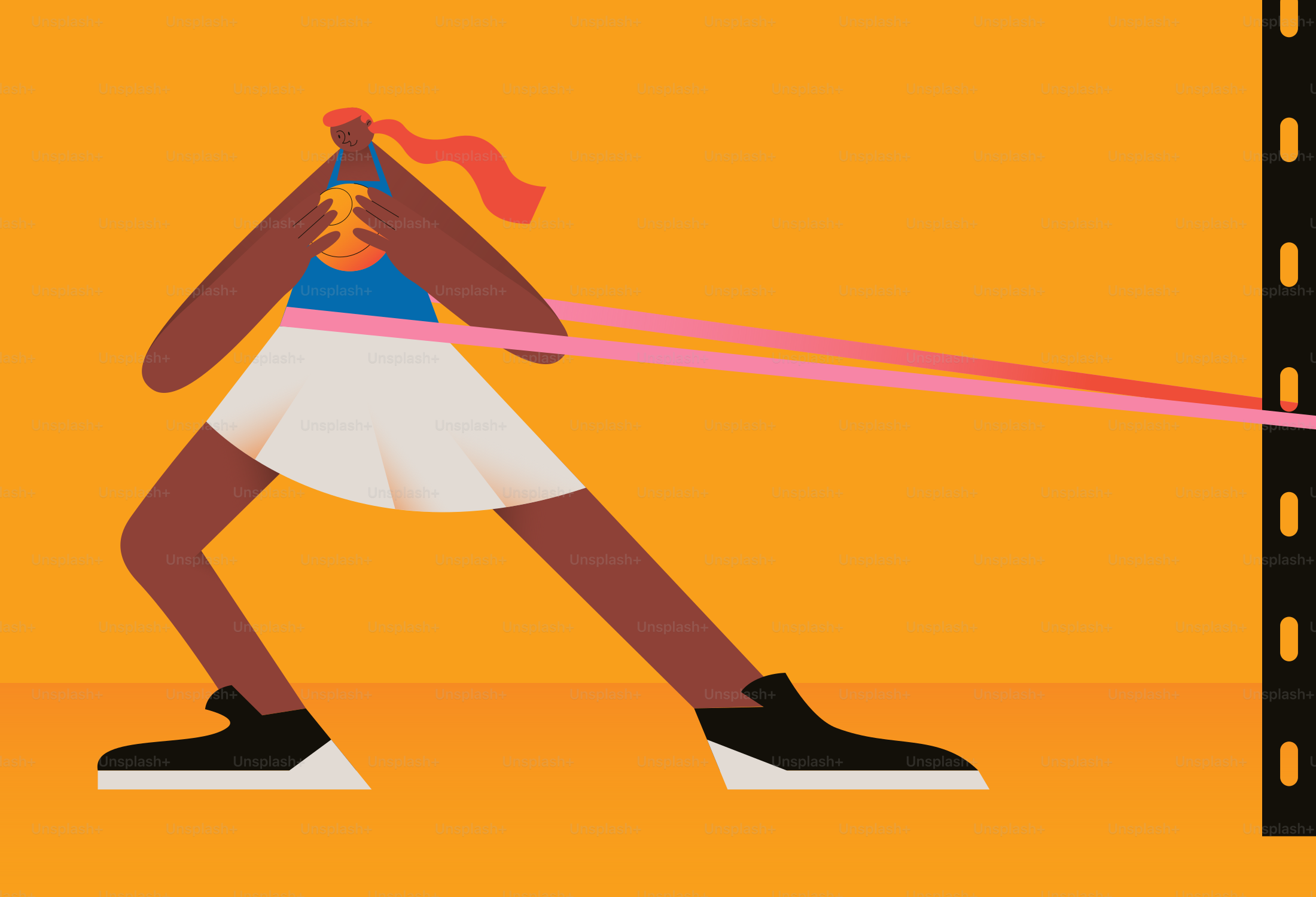 Person exercising with resistance band against wall.