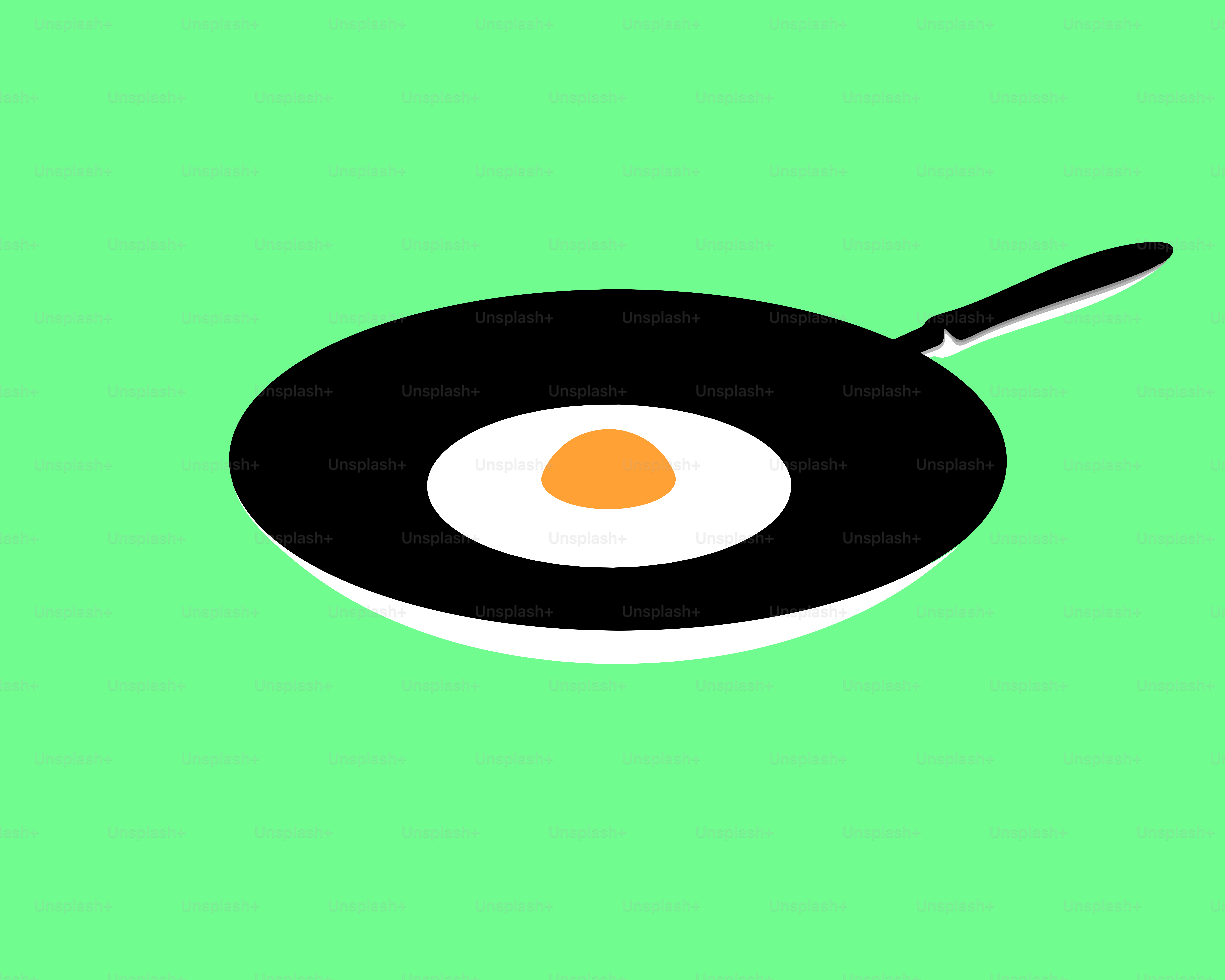 Fried egg in a black frying pan