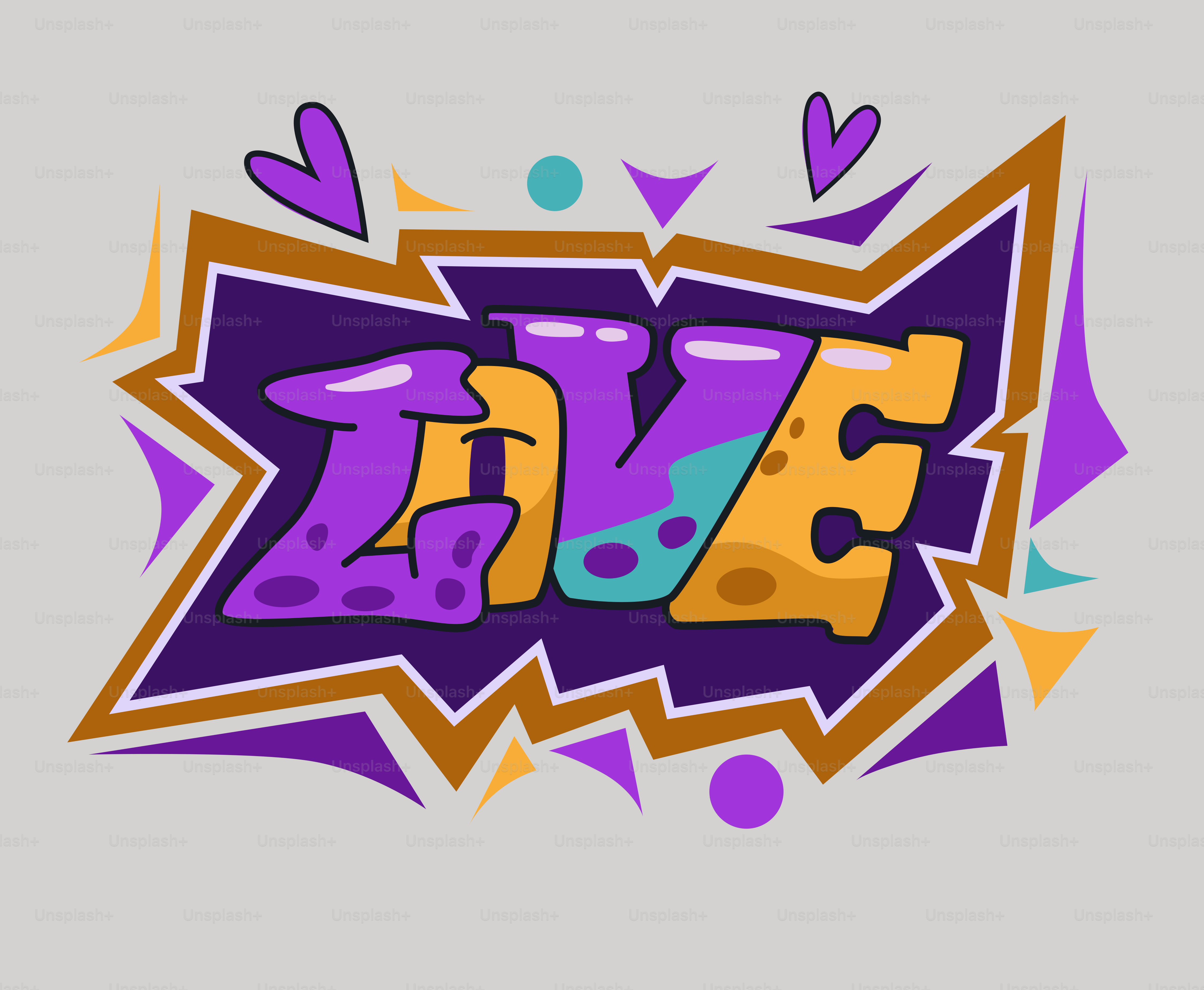 Arte de grafite soletrando a palavra \, image size:3000x2467