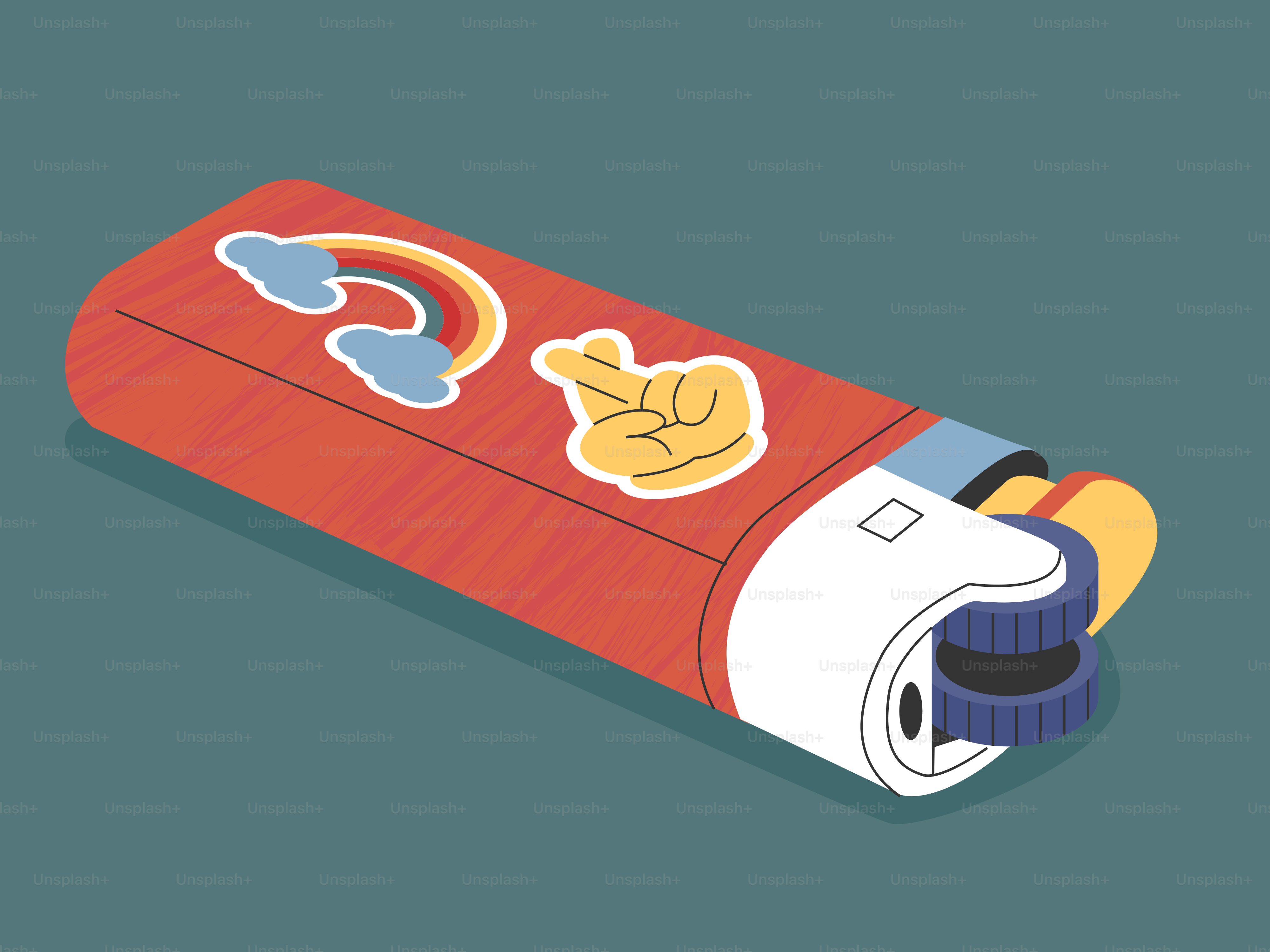 Red lighter with rainbow and peace sign stickers