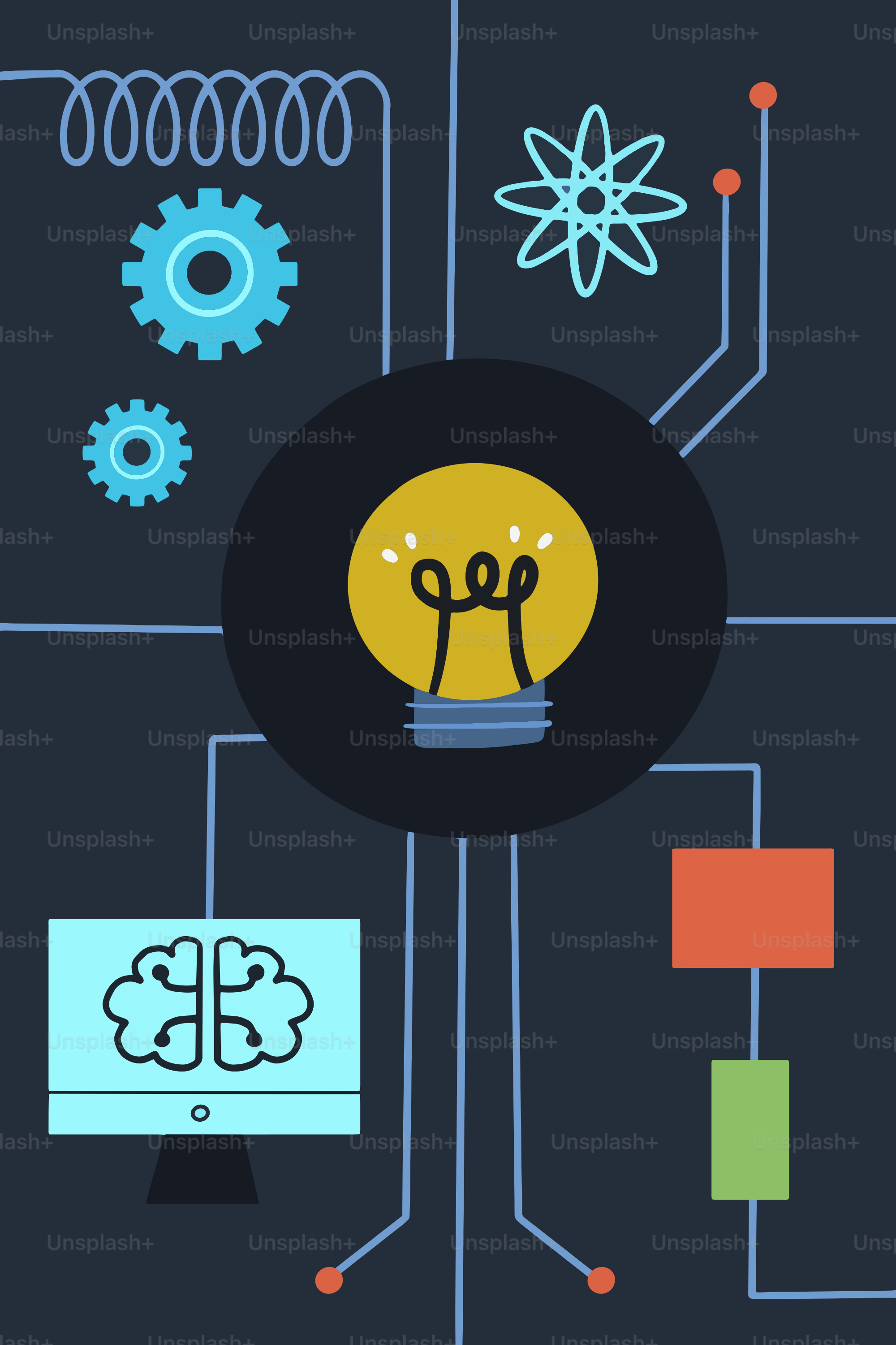 Abstract concept of innovation and technology with circuits