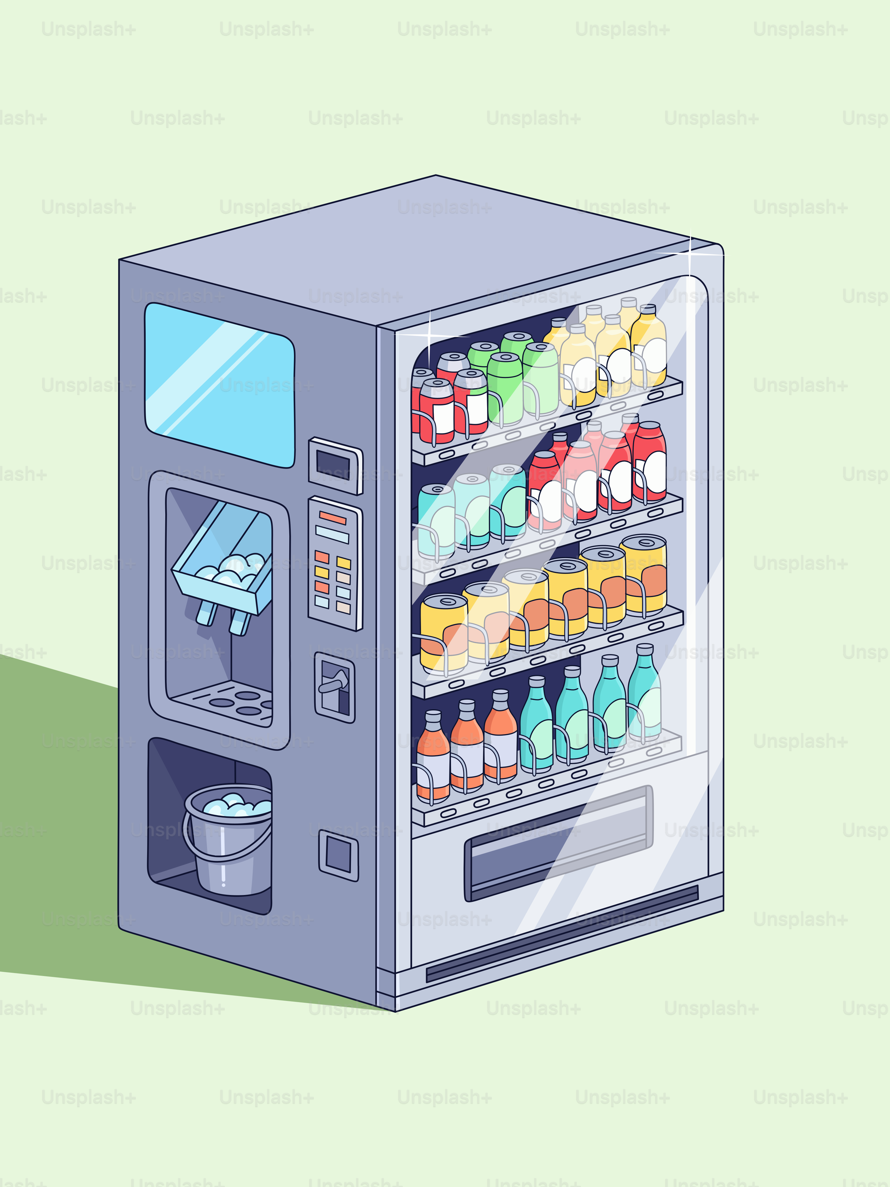 A vending machine filled with drinks and snacks.