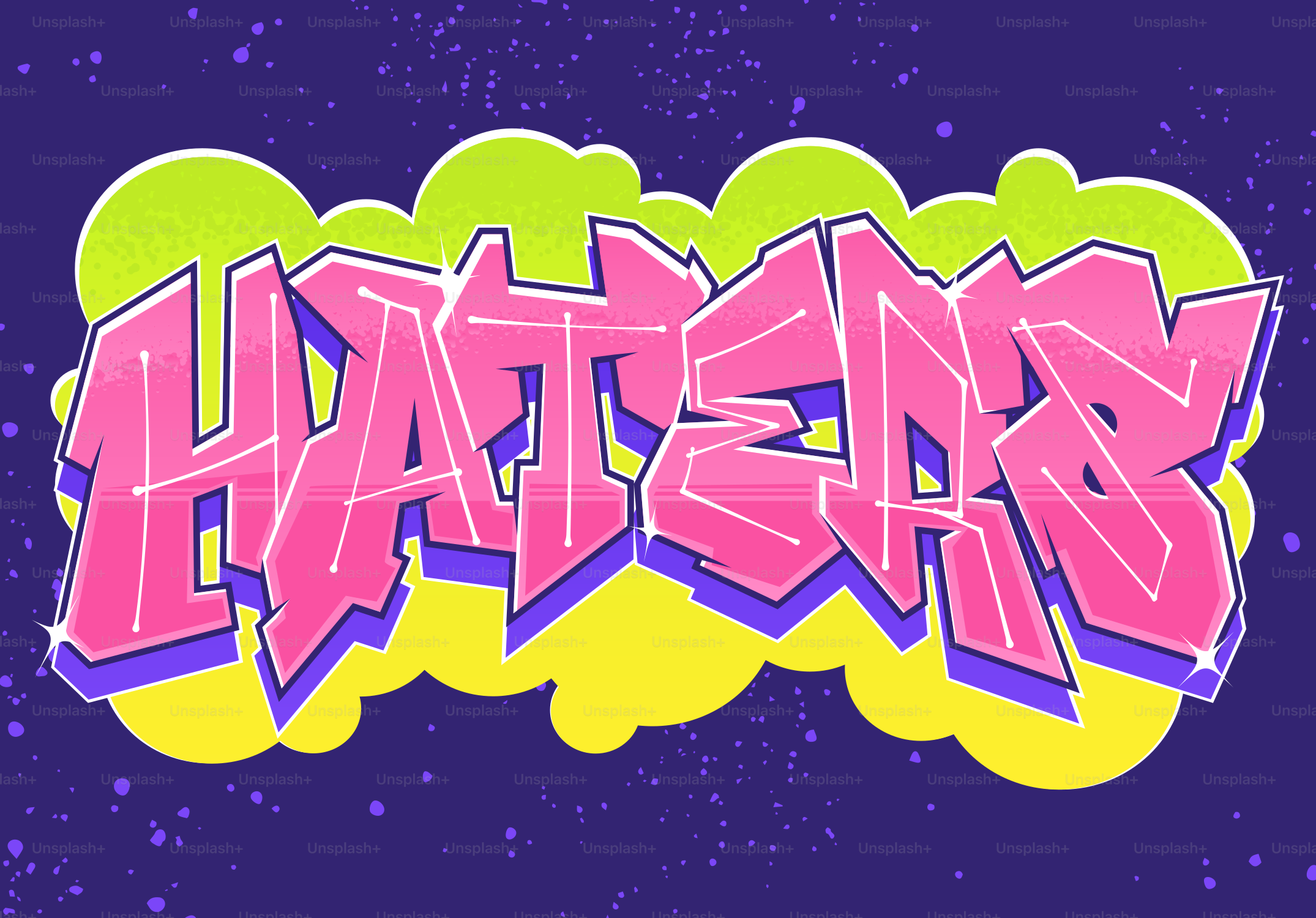 Graffiti-Kunst, die das Wort Hater buchstabiert.