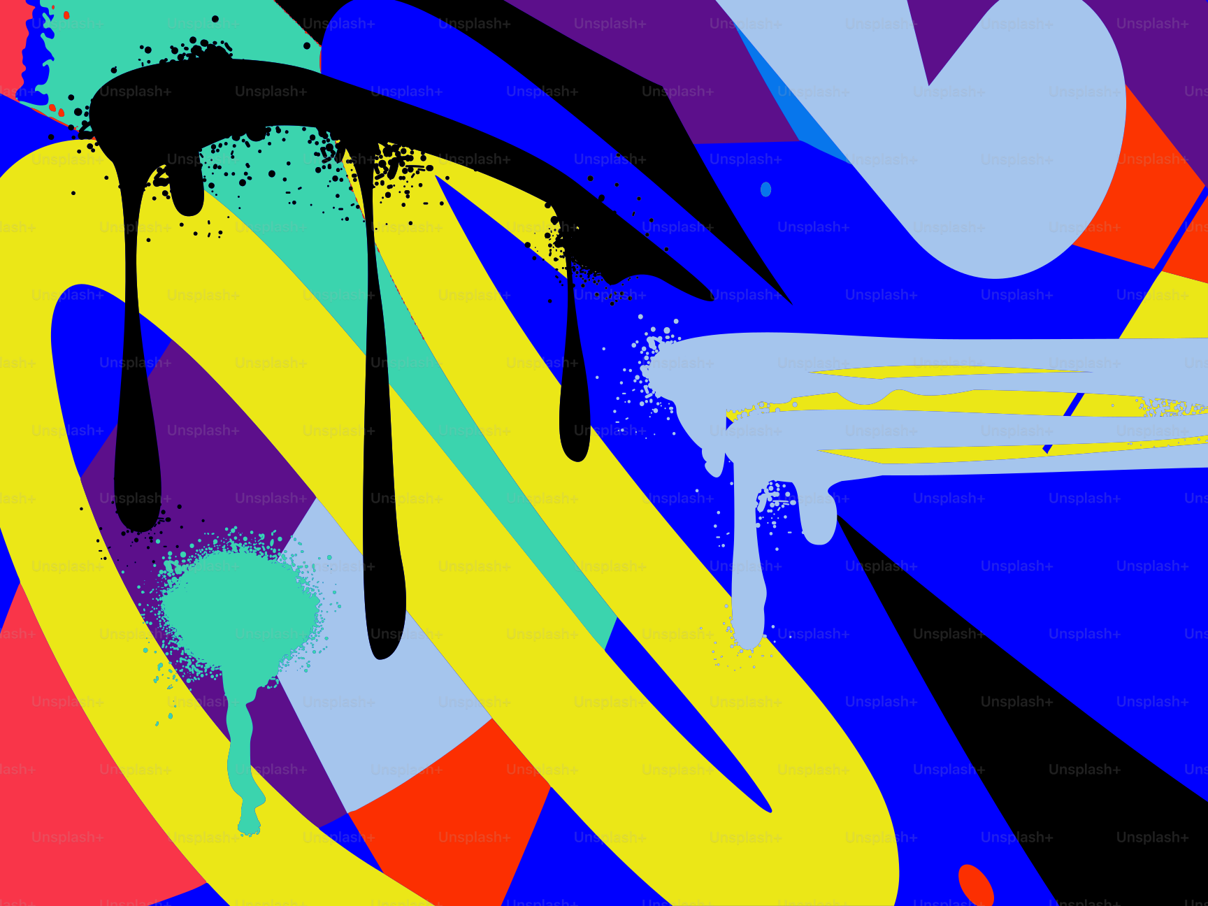 Vibrant abstract graffiti art with dripping paint.