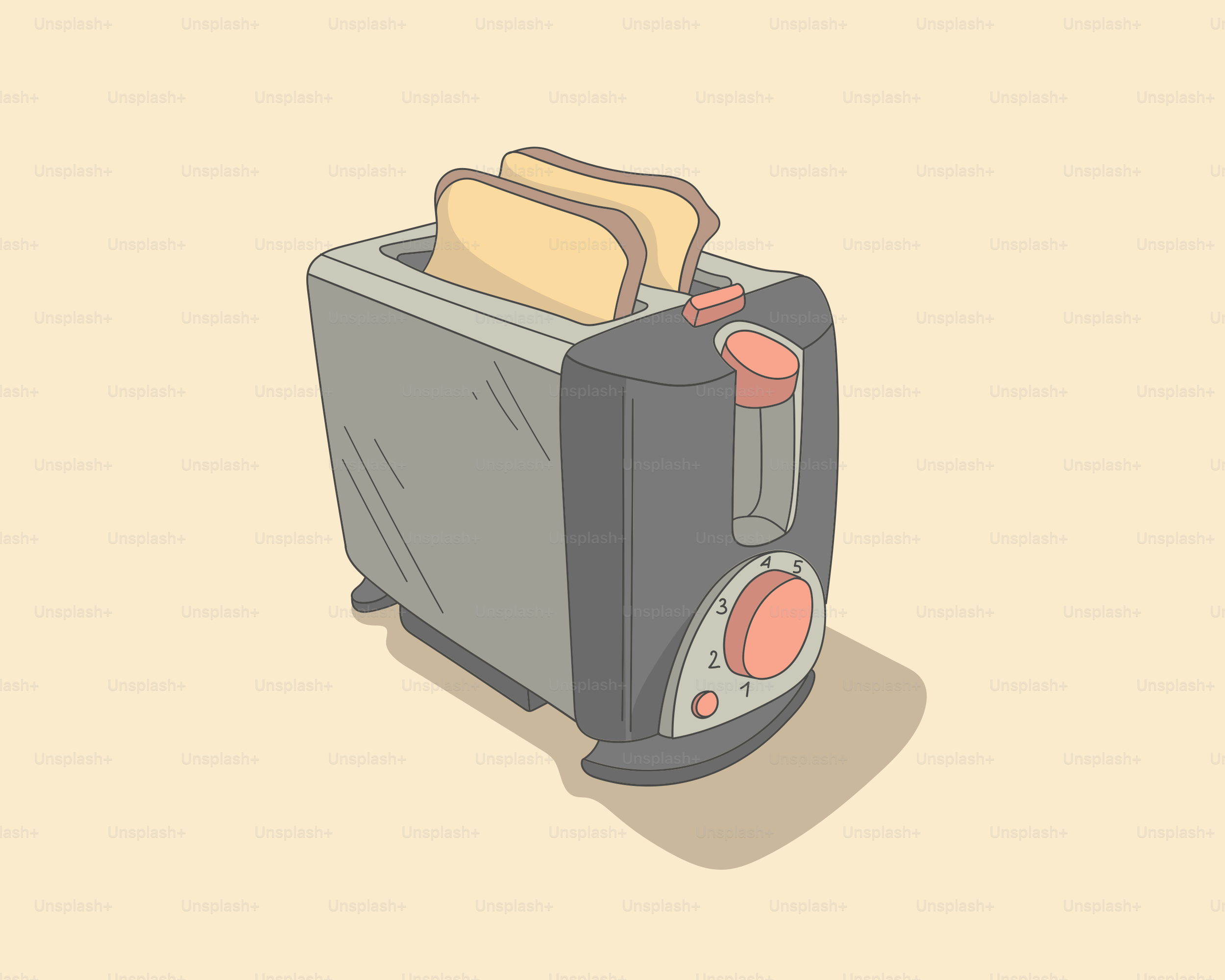 Toaster mit zwei Brotscheiben