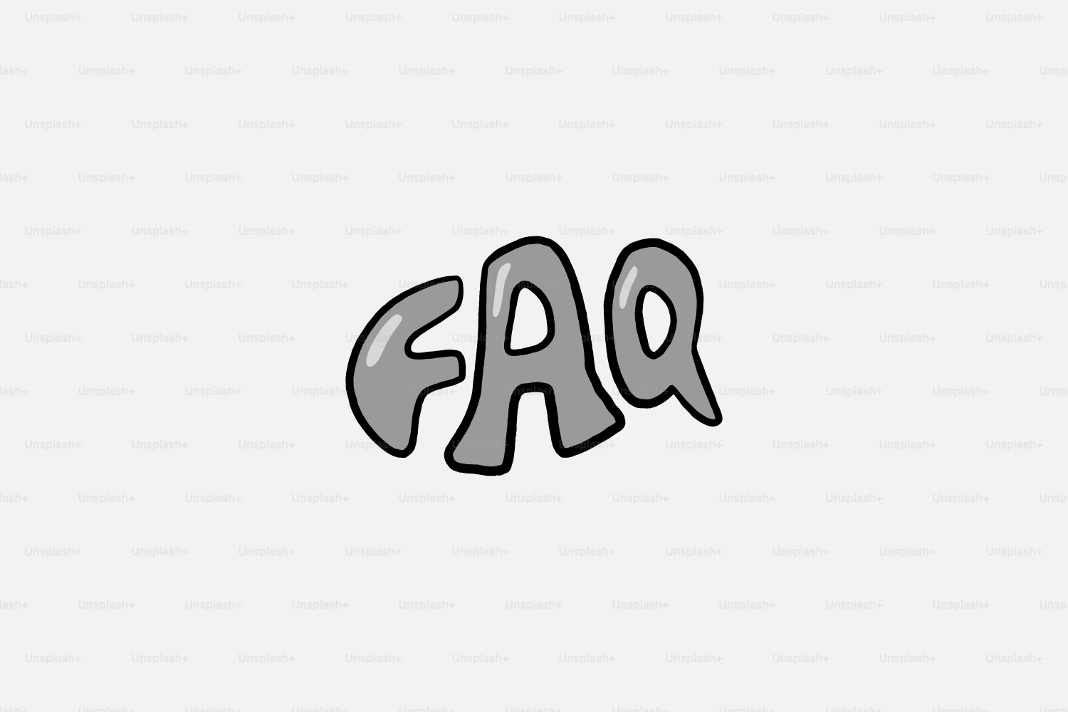 明るい灰色の背景に FAQ テキストを表示する