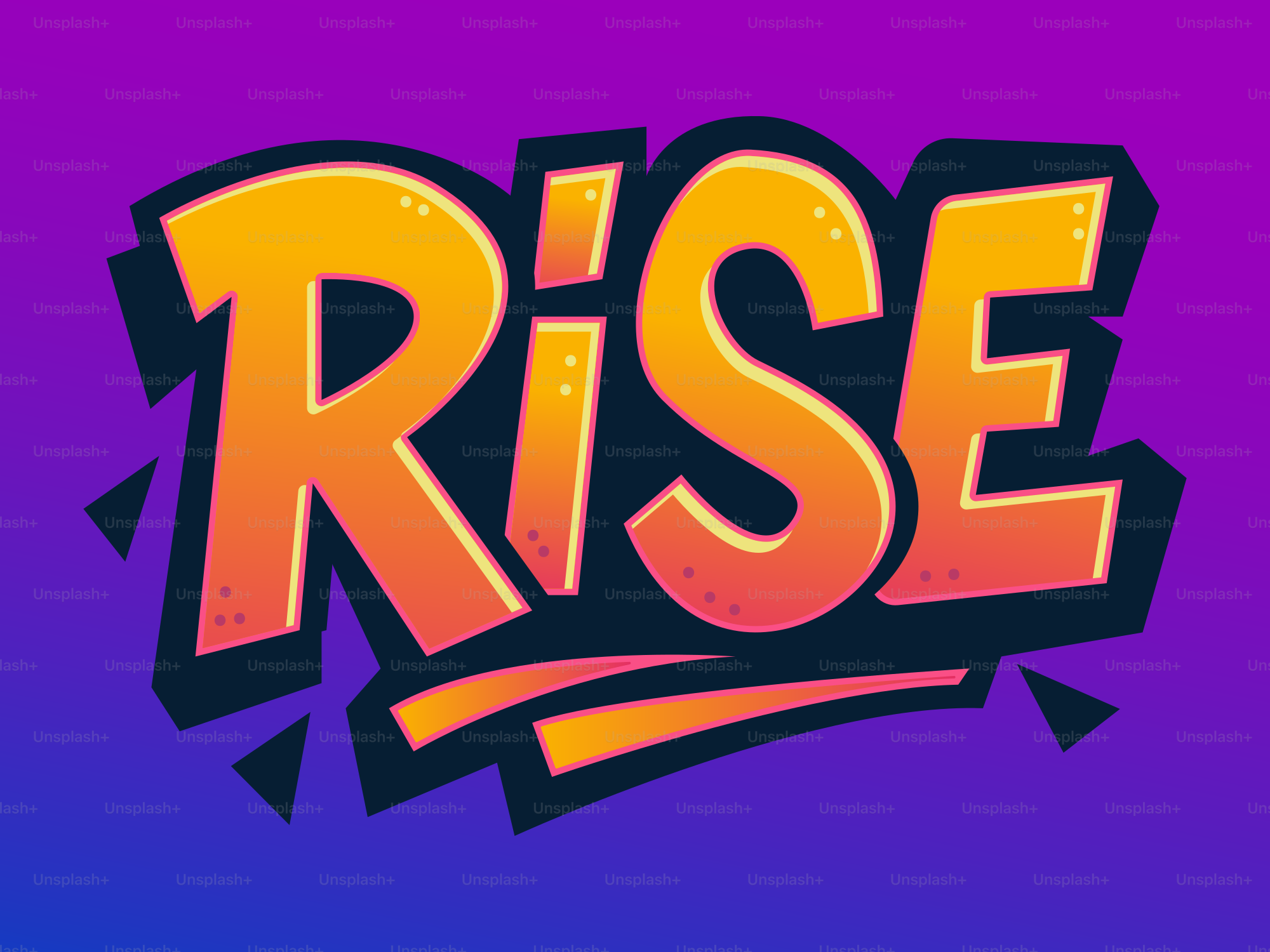Graffiti style text spelling out the word rise