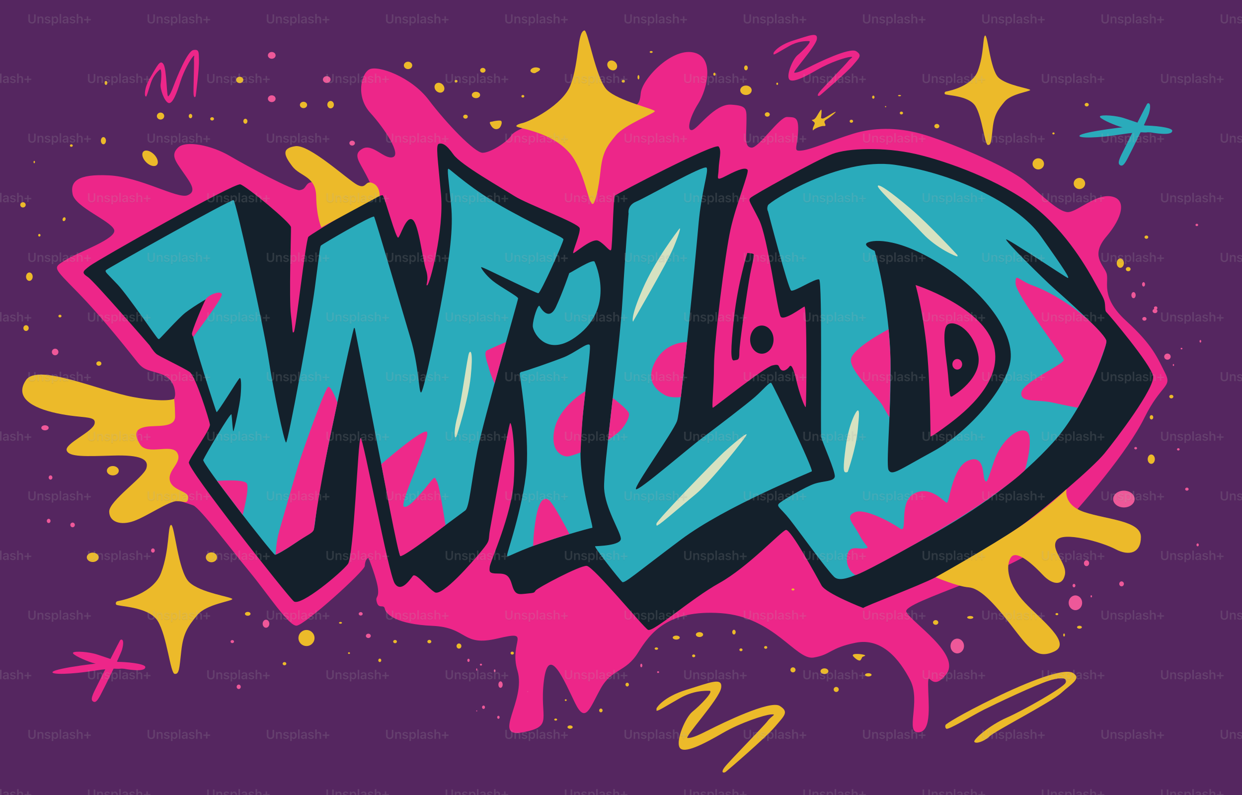 「wild」という言葉を綴ったグラフィティアート