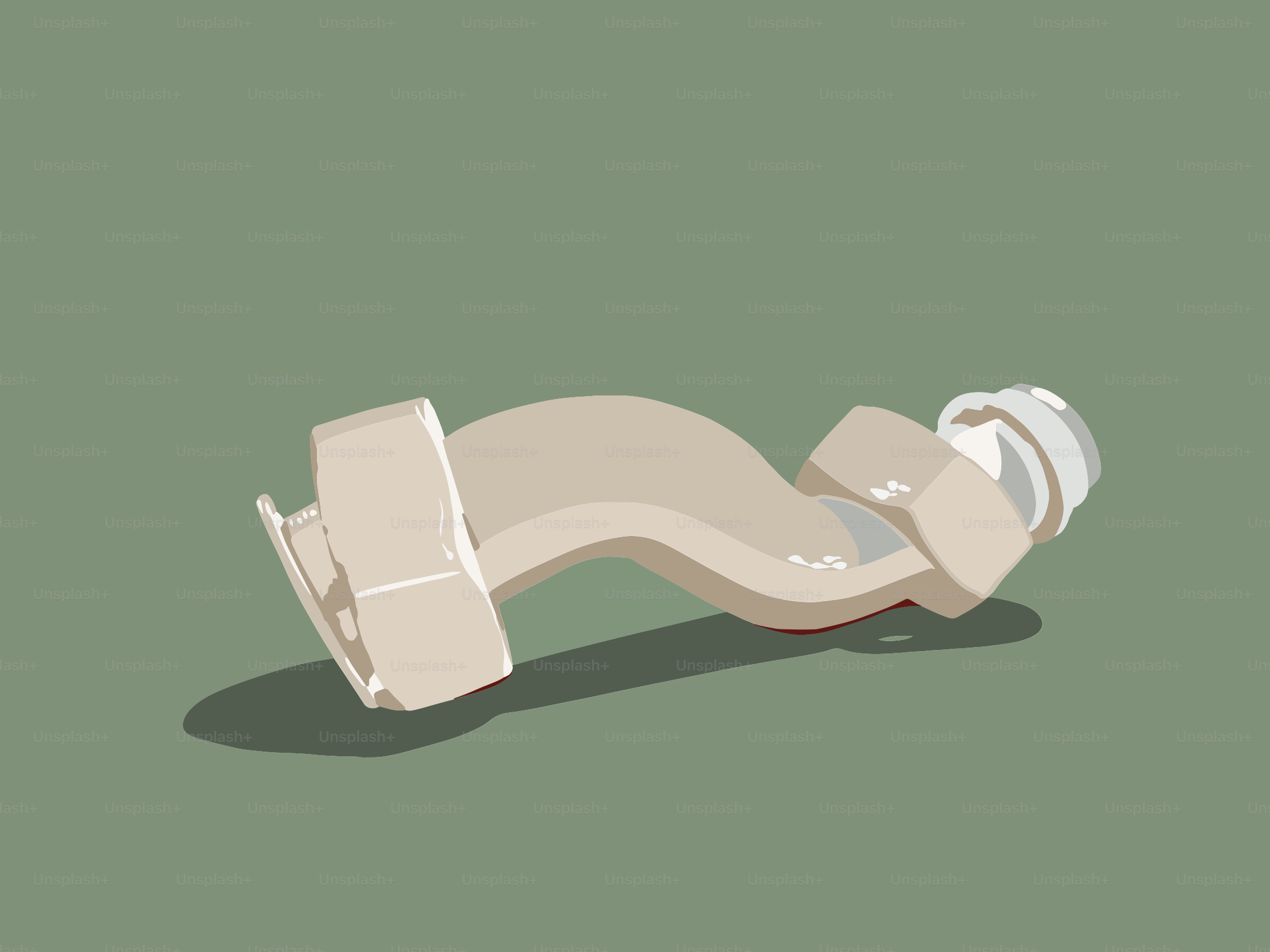 Bent metal pipe with nuts on ends