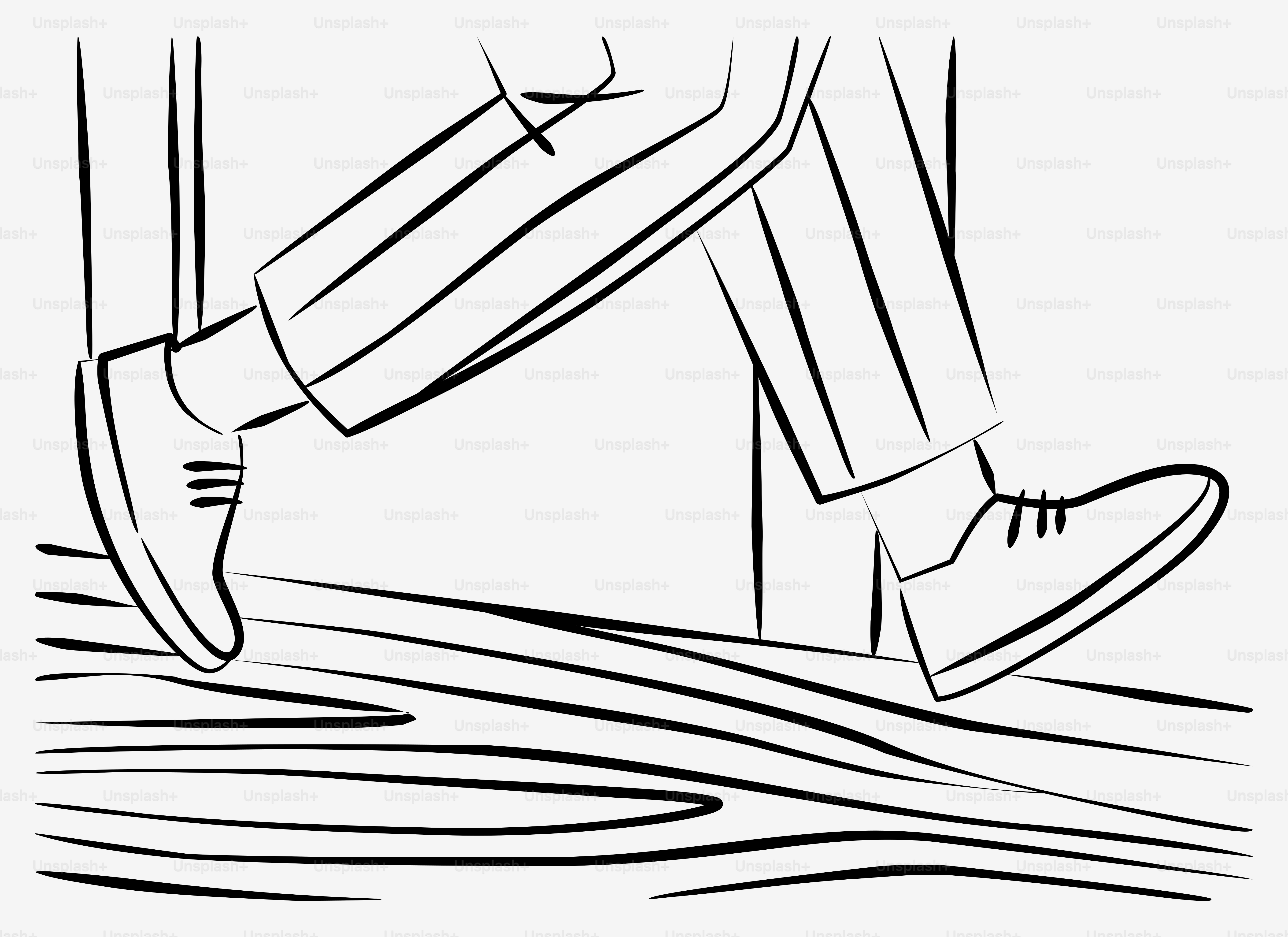 Une personne marchant sur une surface en bois