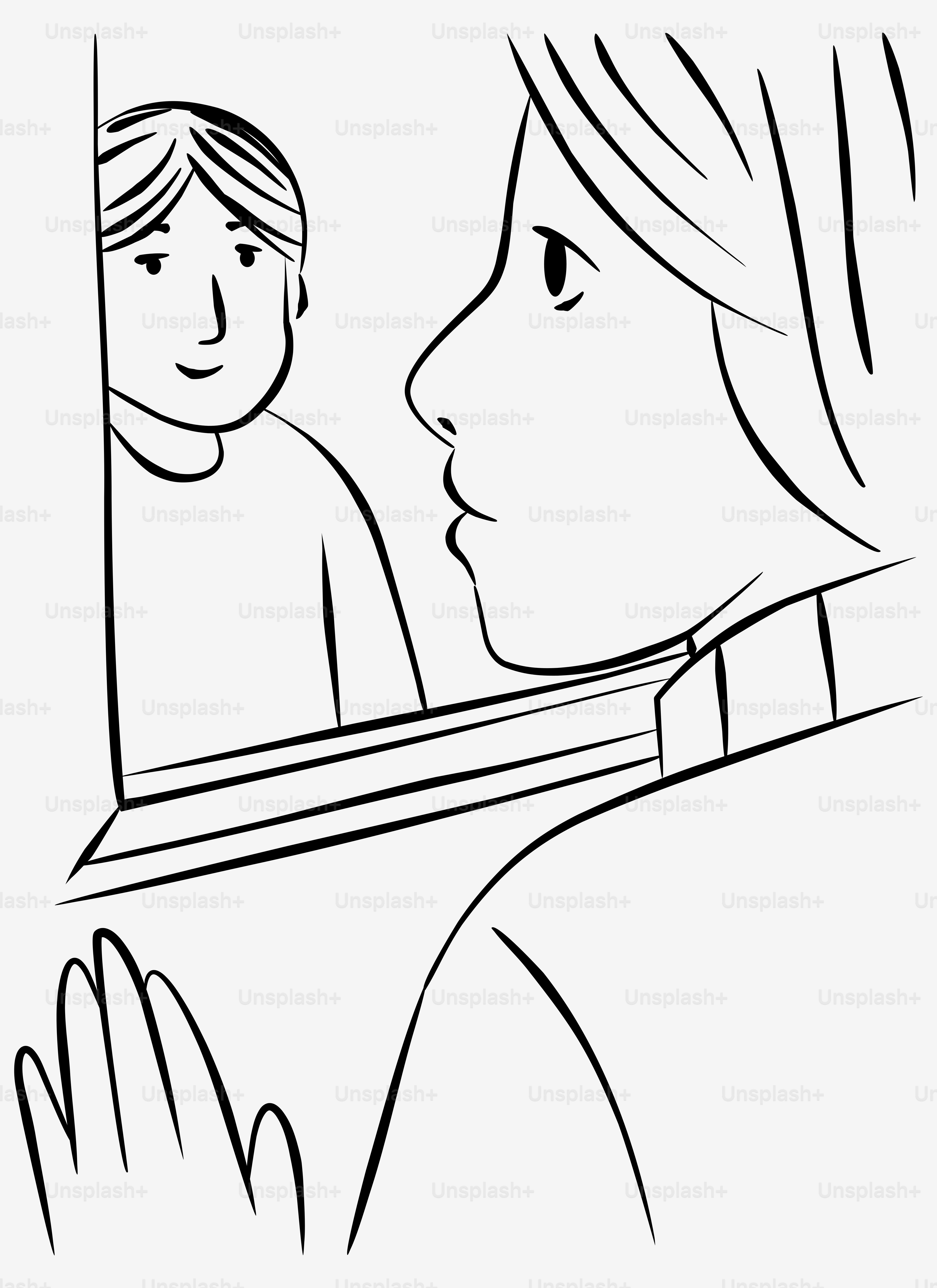 Woman looking in mirror at reflection