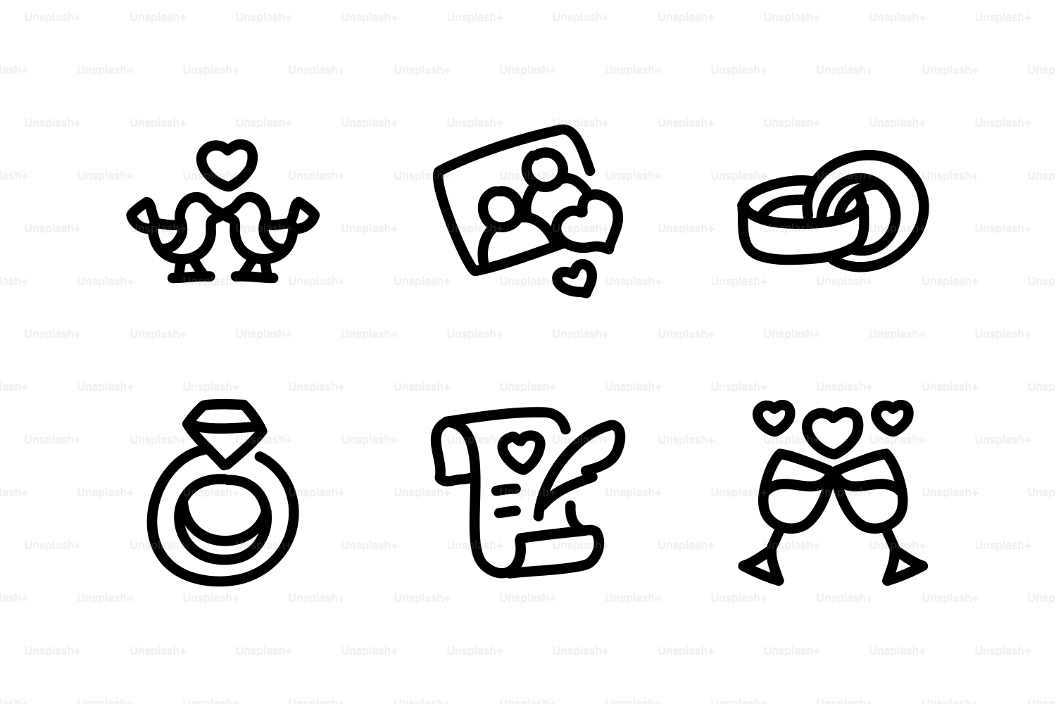 반지, 비둘기, 서약이 있는 결혼식 아이콘들 벡터 – Unsplash의 사랑 이미지, image size:3000x2000