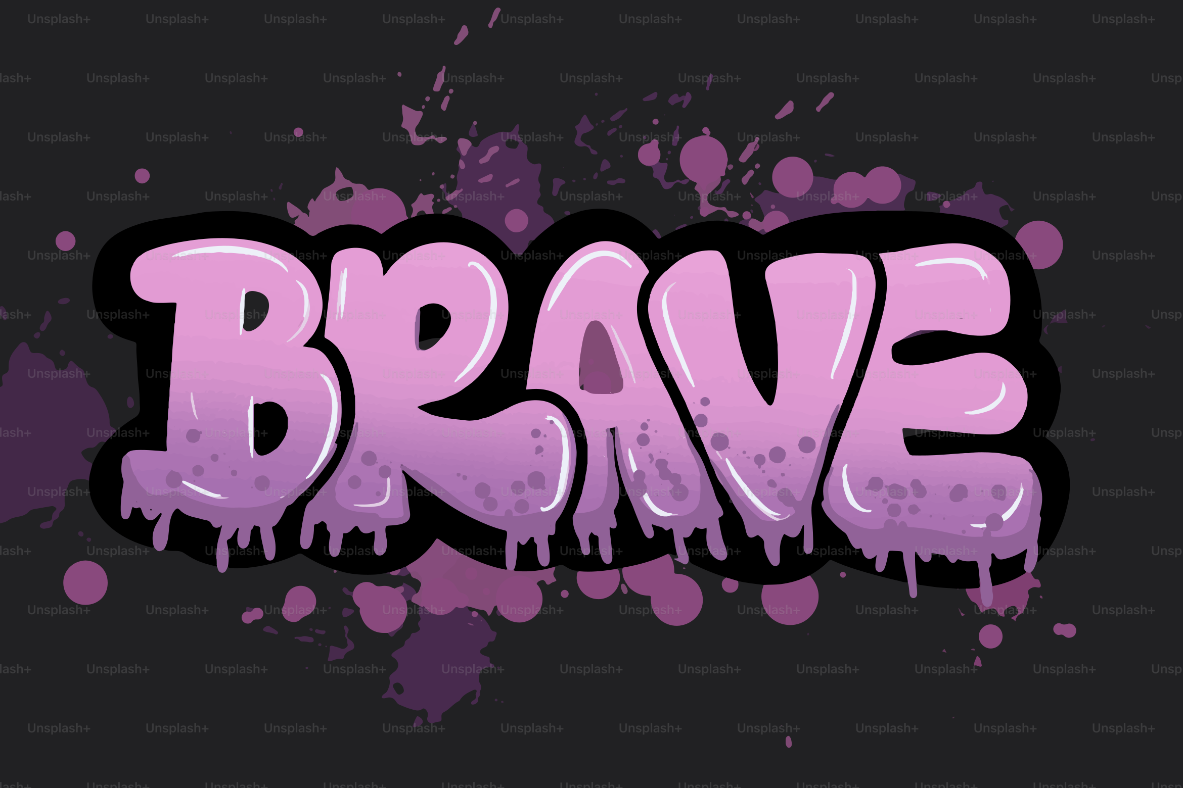 Art graffiti épelant le mot brave