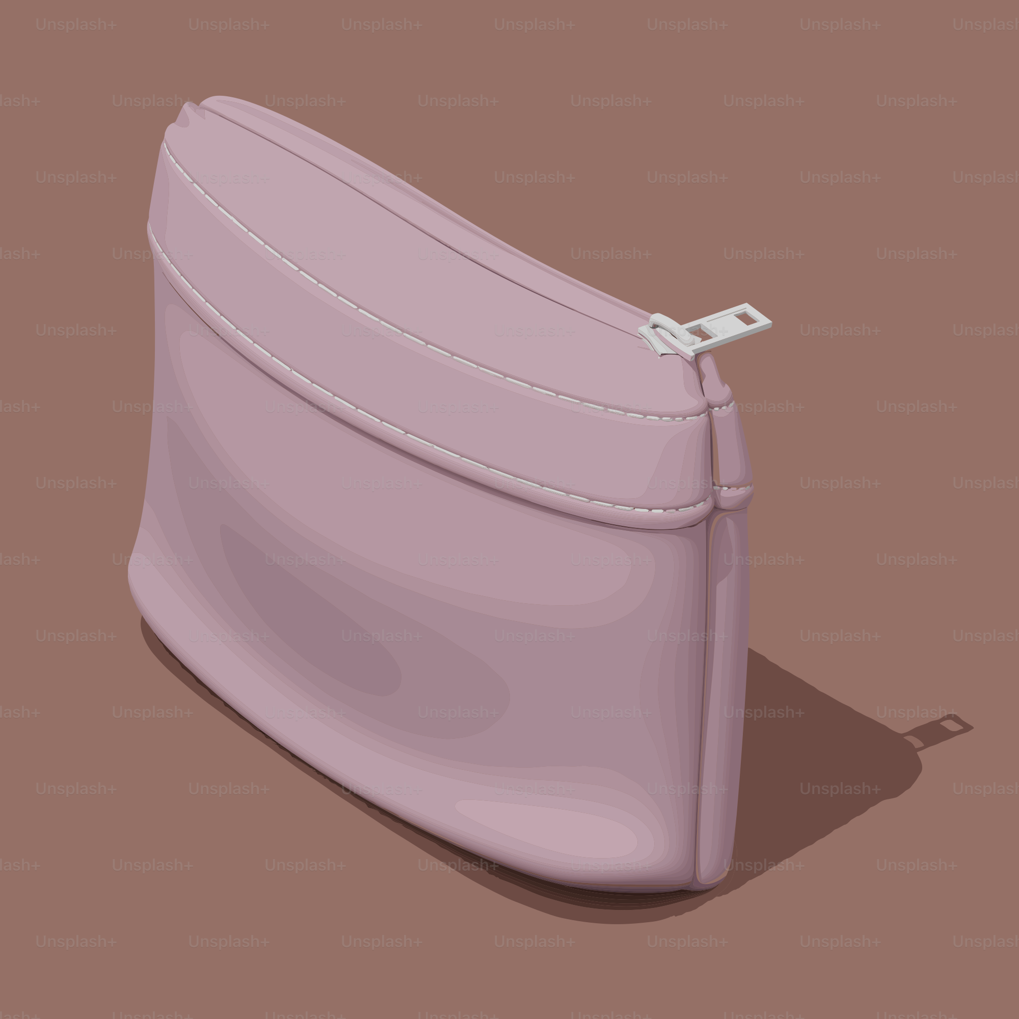 A pink makeup bag with a zipper closure