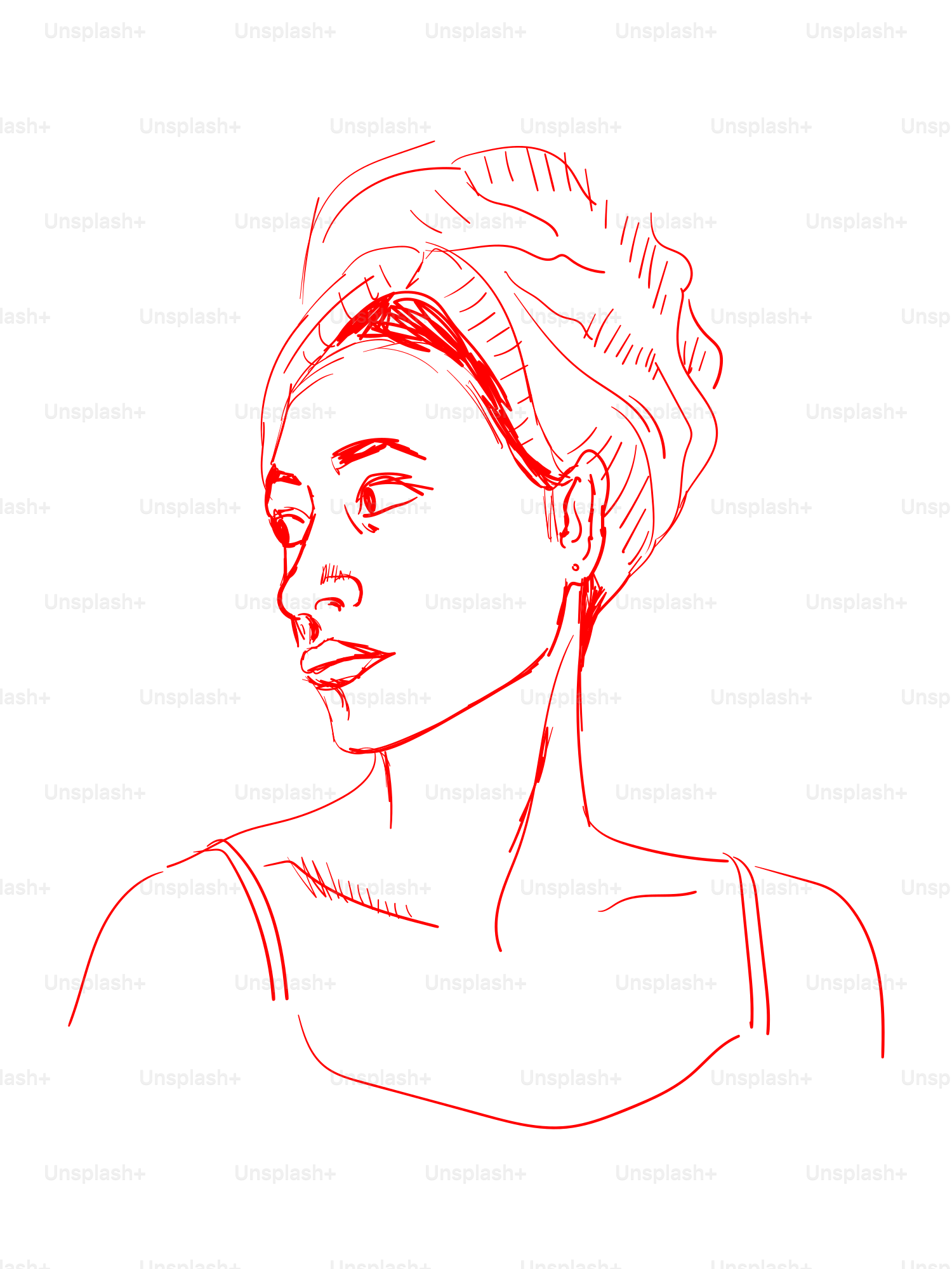 Woman wearing a towel on her head