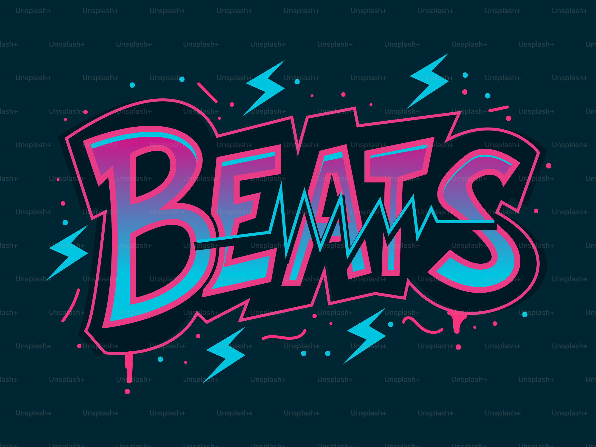 Graffiti style word beats with sound wave