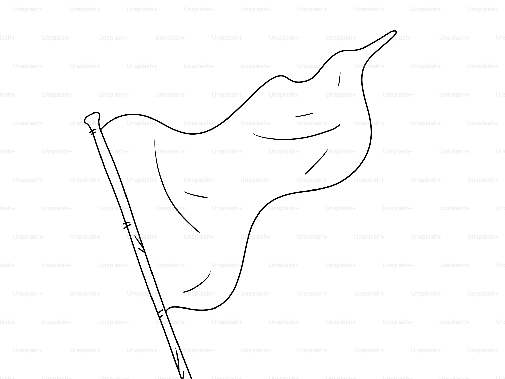 Eine weiße Fahne, die an einem Fahnenmast weht