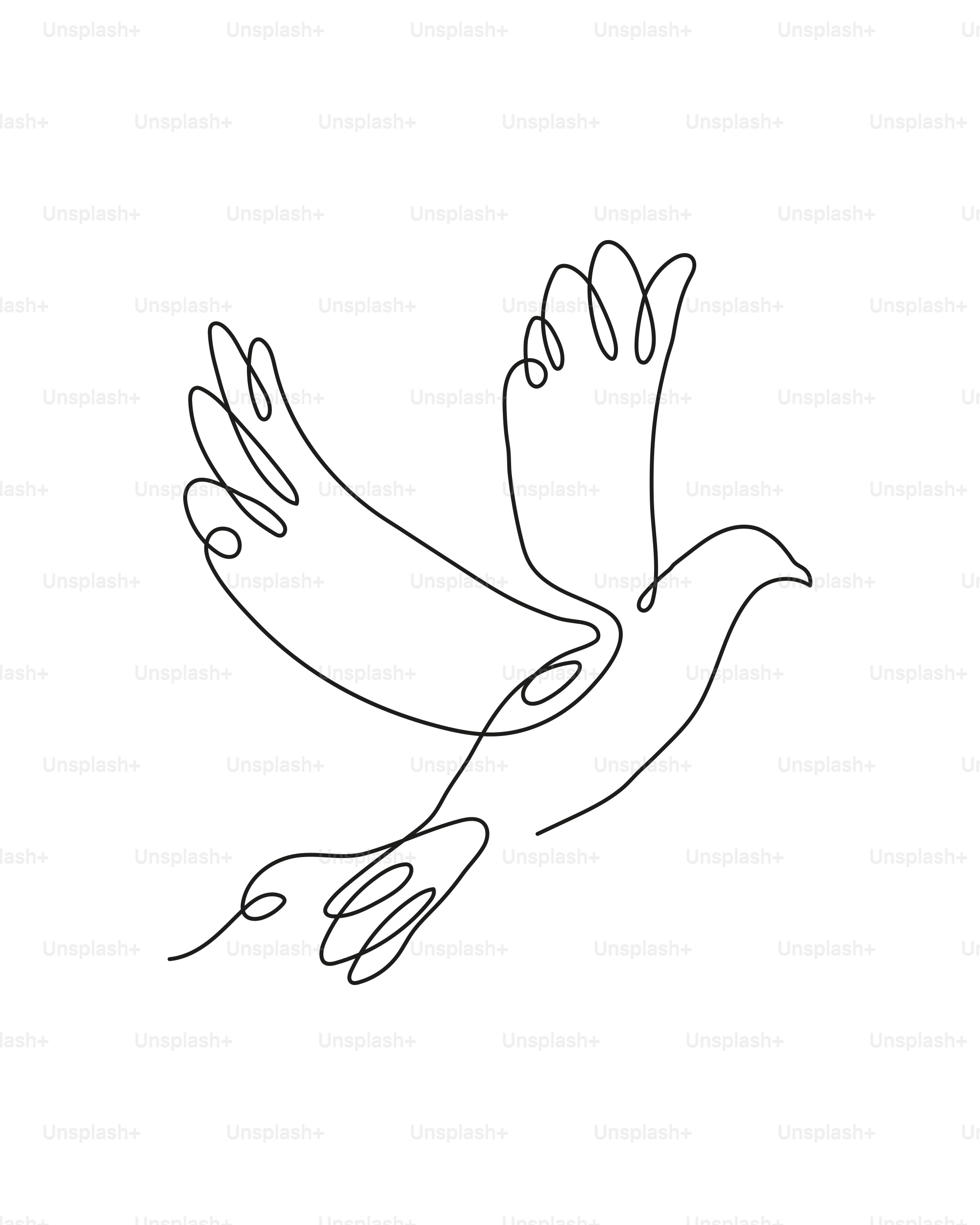 Arte minimalista de uma pomba em voo
