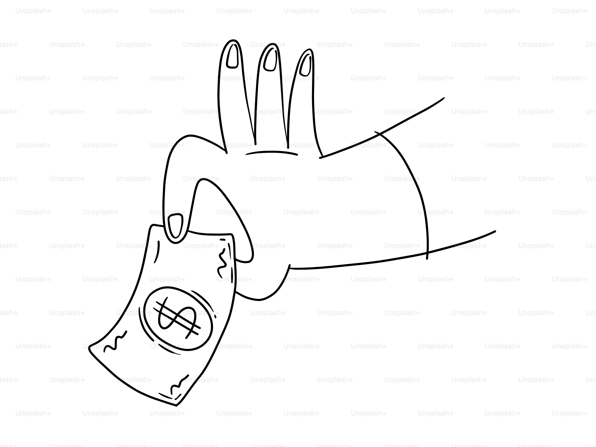 Hand hält einen Dollarschein mit einem Dollarzeichen.