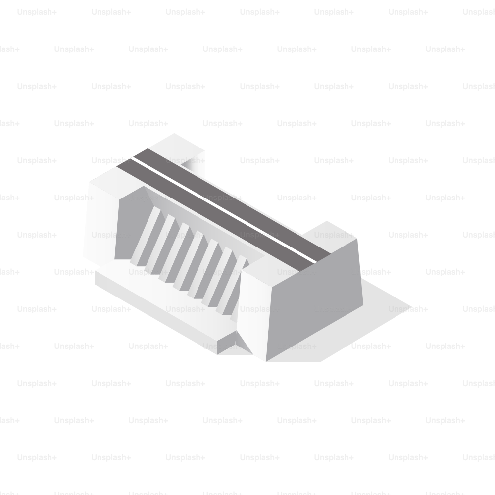 Isometric view of a concrete bridge with road
