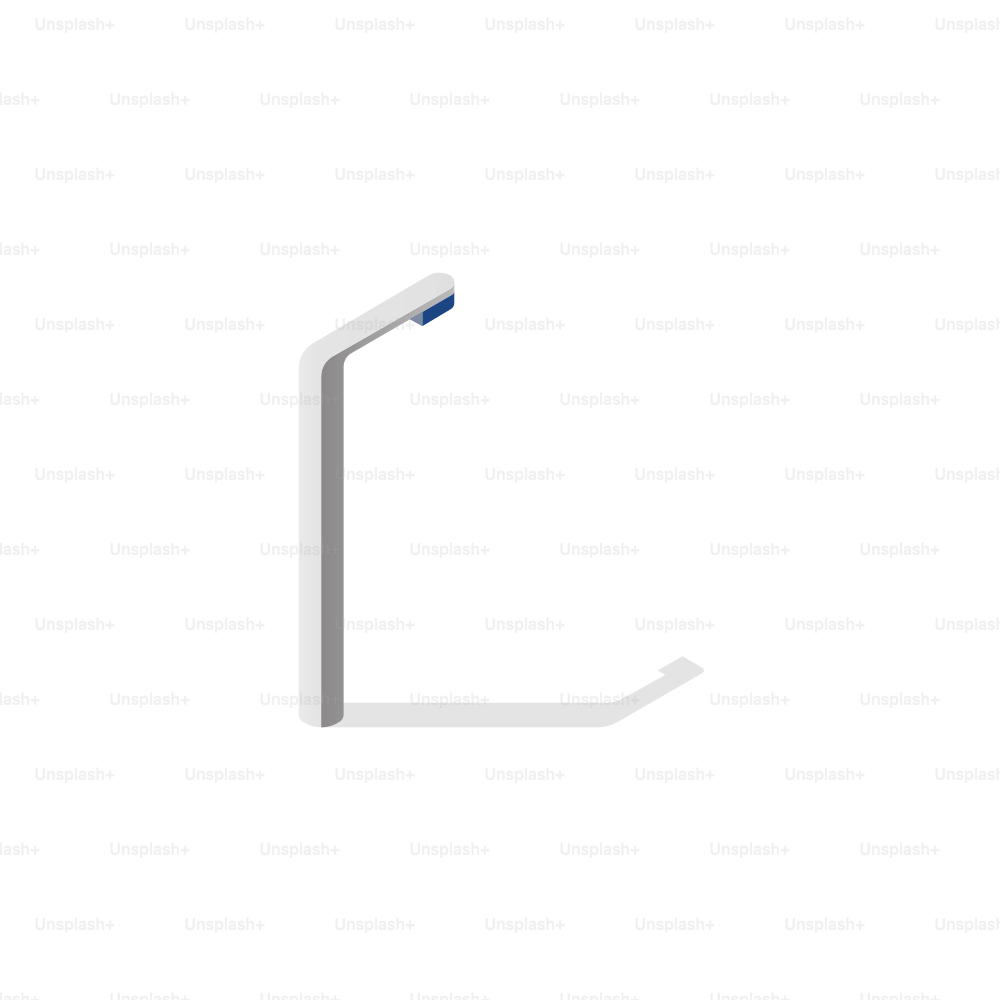 Modern white street lamp with blue light