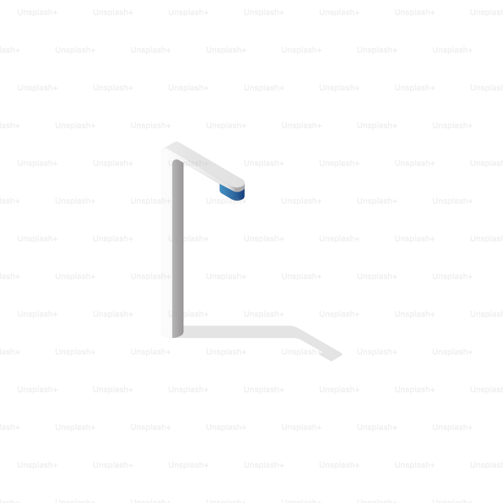 A modern street lamp on a white background