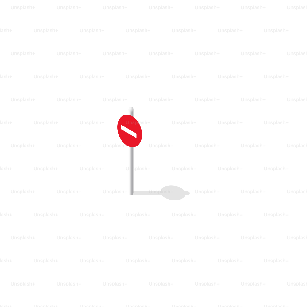 Red prohibition sign on a pole