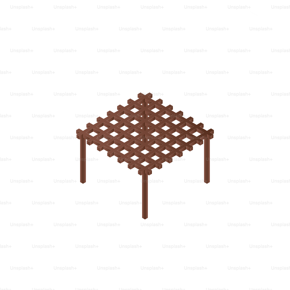 Brown wooden garden trellis with four legs