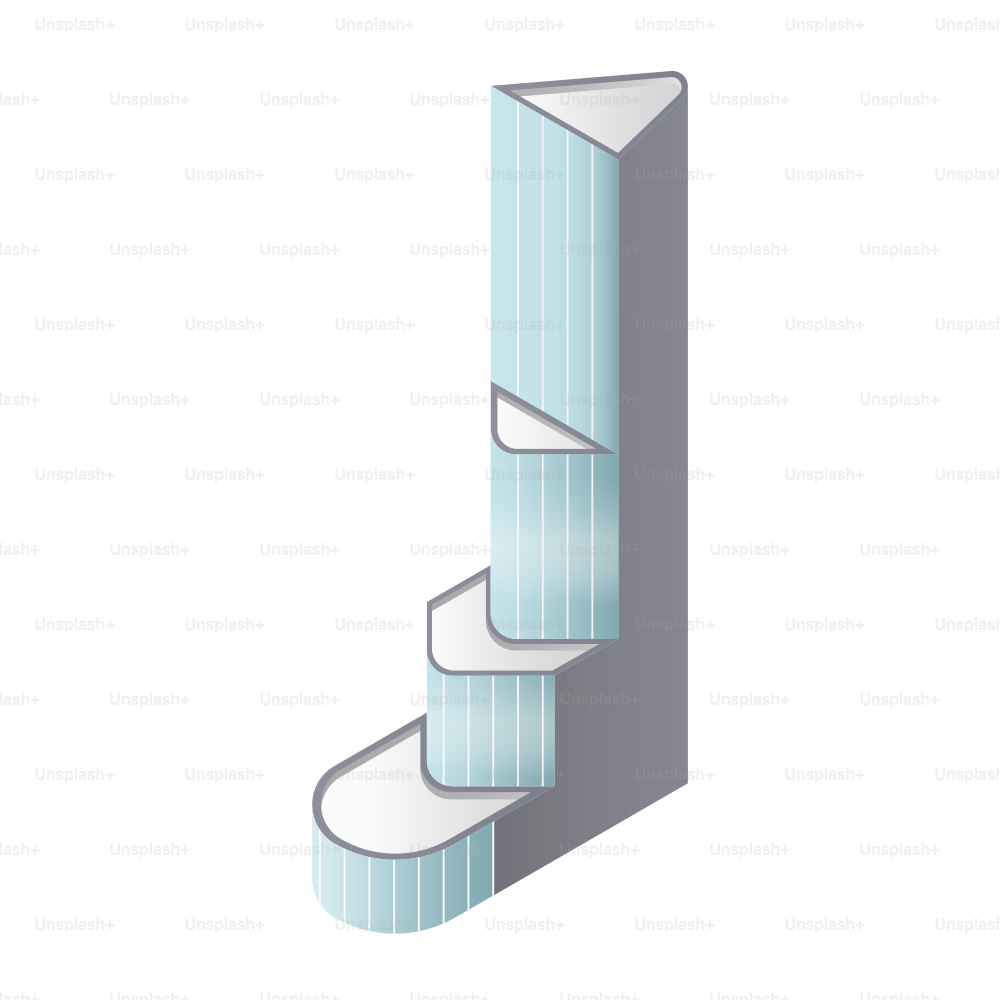 Abstract geometric shape resembling a stylized j
