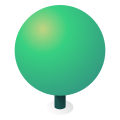 A simple green tree with a white base