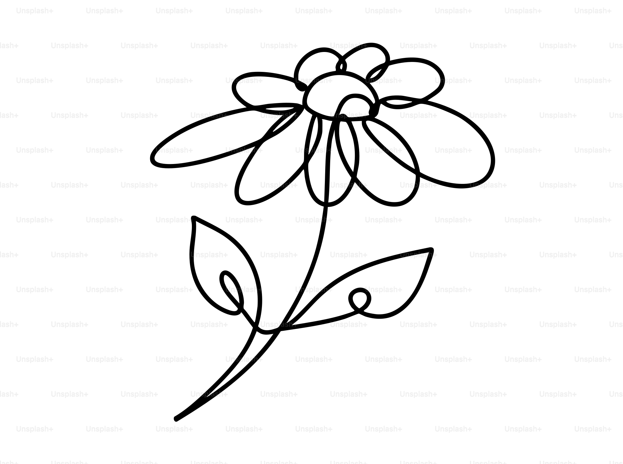 A single line drawing of a flower