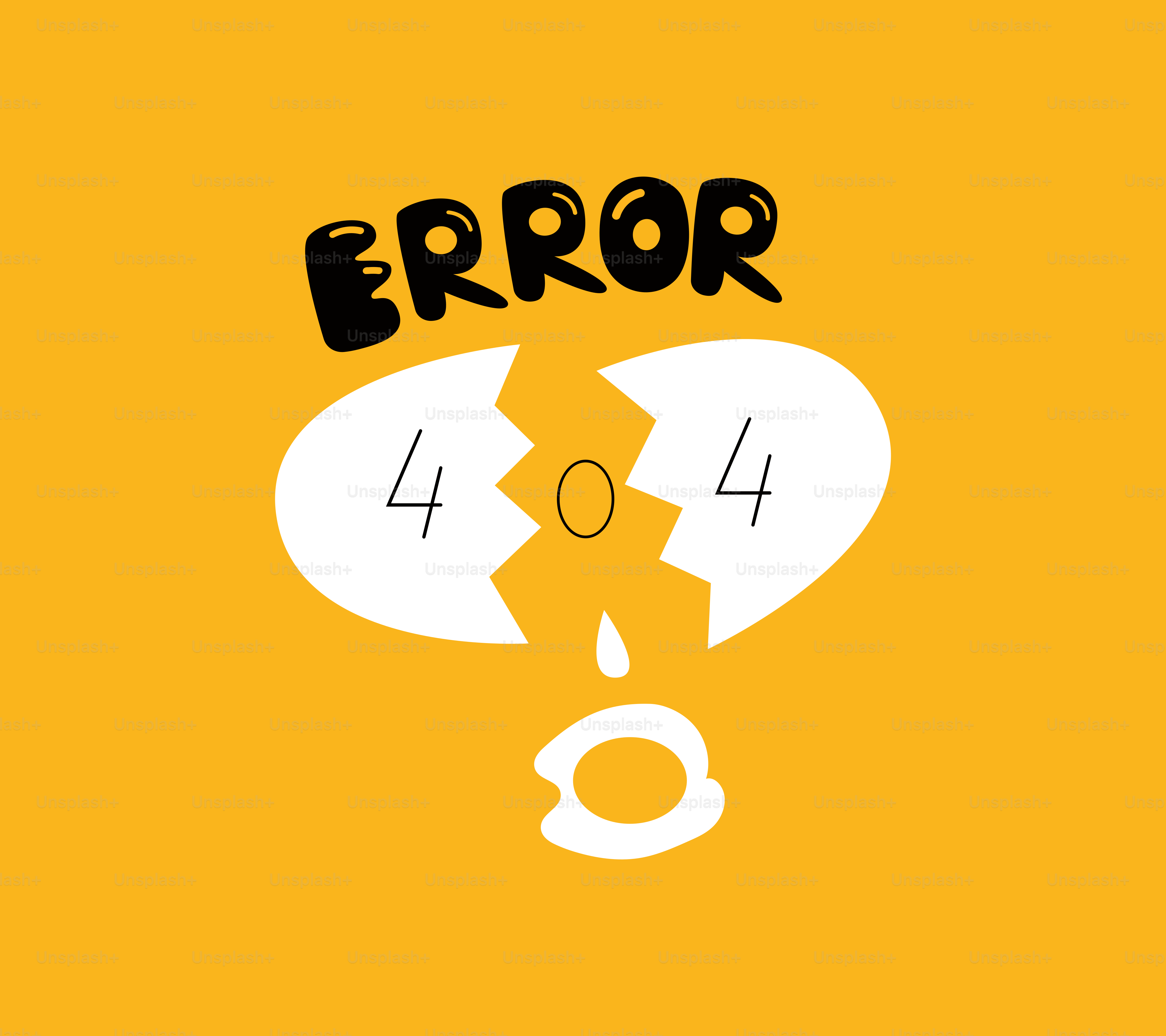 Broken egg with 404 error message