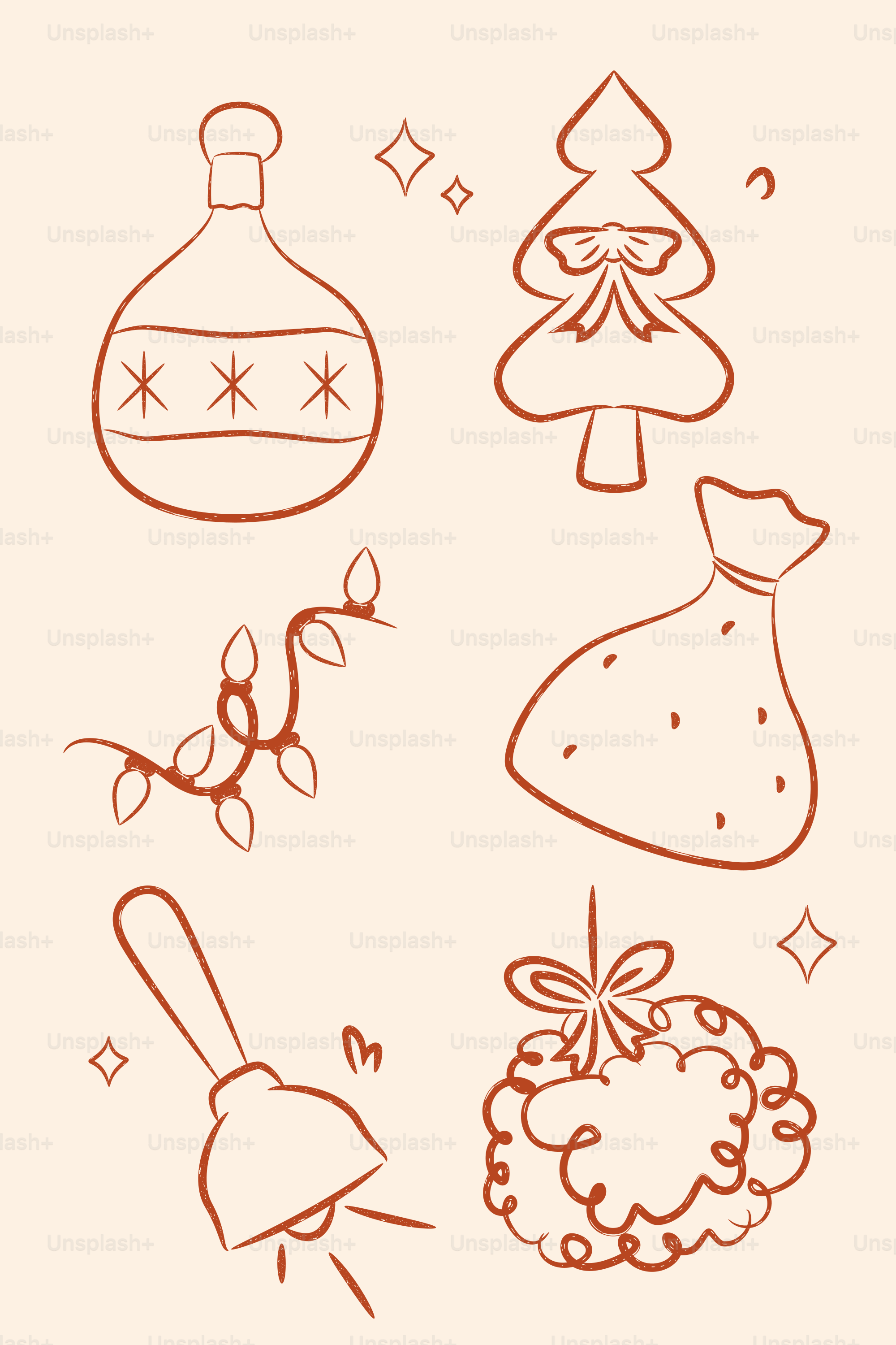 Christmas ornaments and decorations on a light background