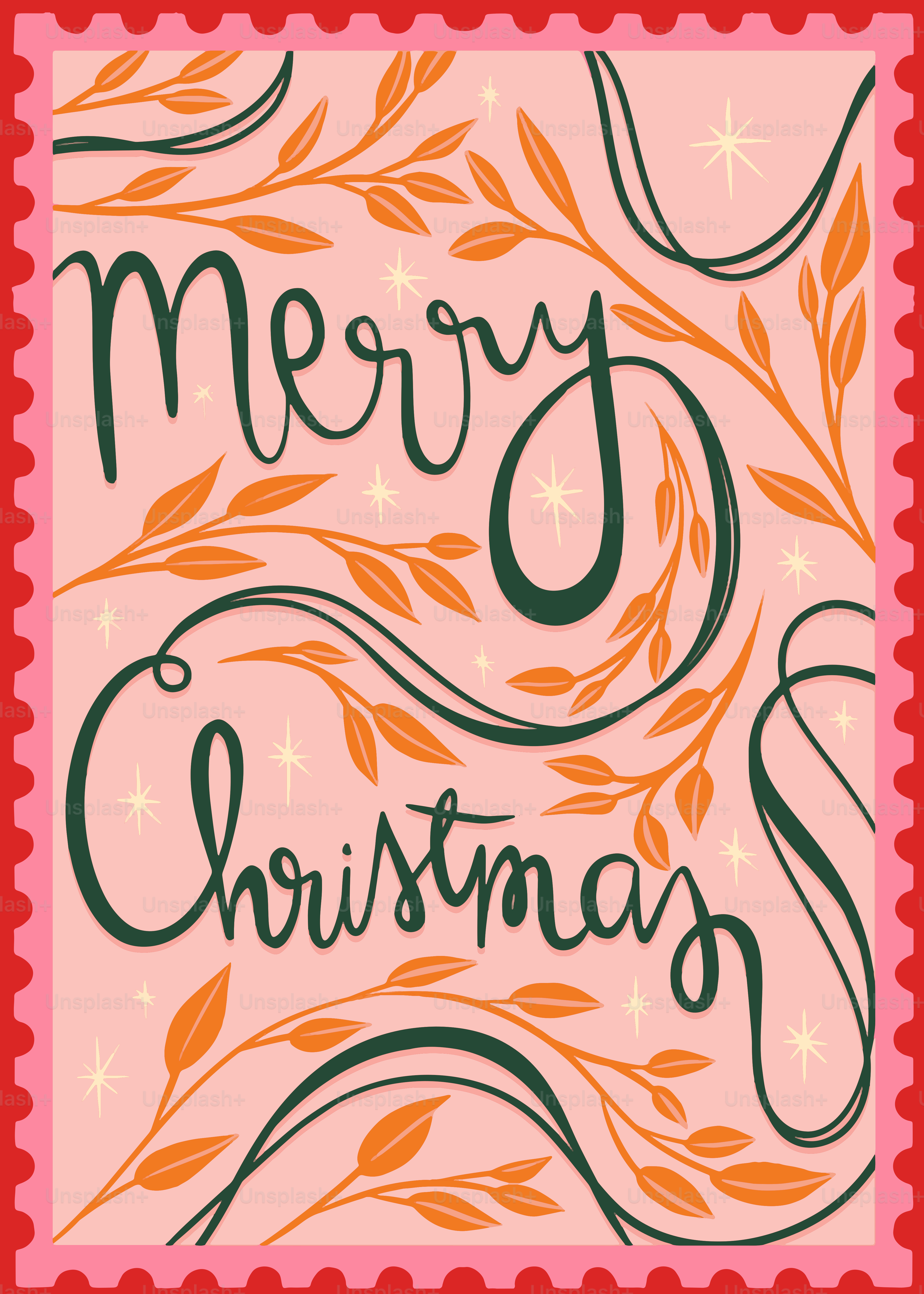 Merry christmas text with festive floral design