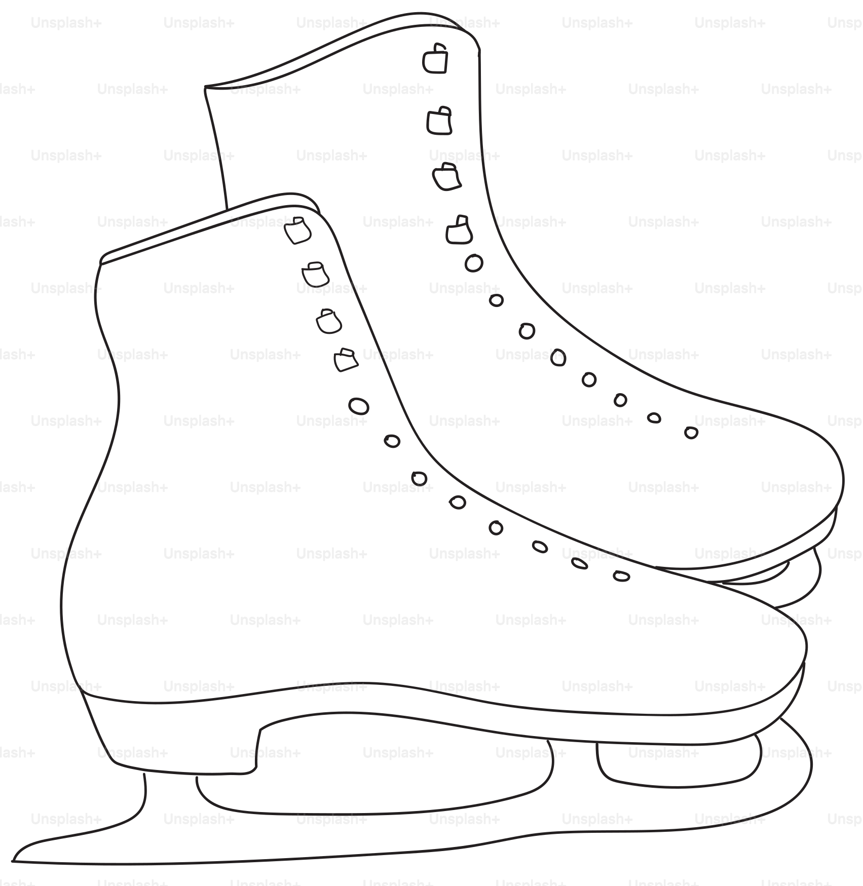 Une paire de patins artistiques sur fond blanc