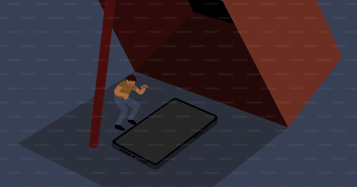 Person Stuck In Box Person trapped under box with smartphone vector – Illustration Image on ...