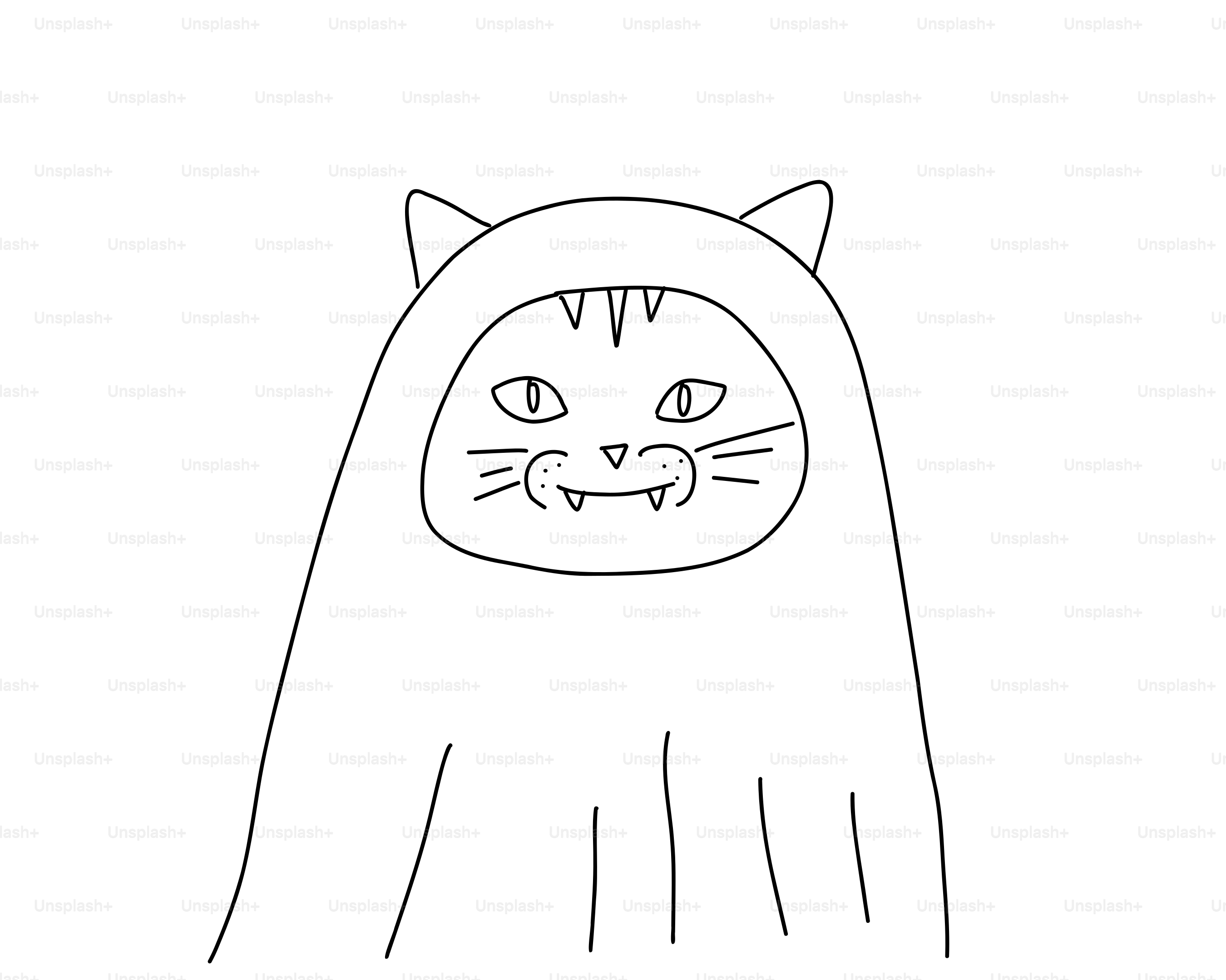 A cat wearing a ghost costume