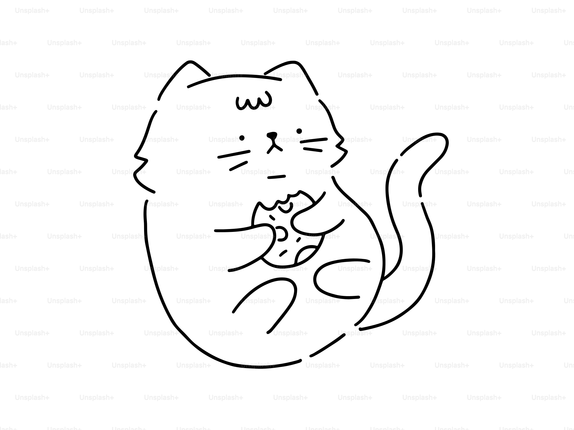 A cute cat eating a cookie