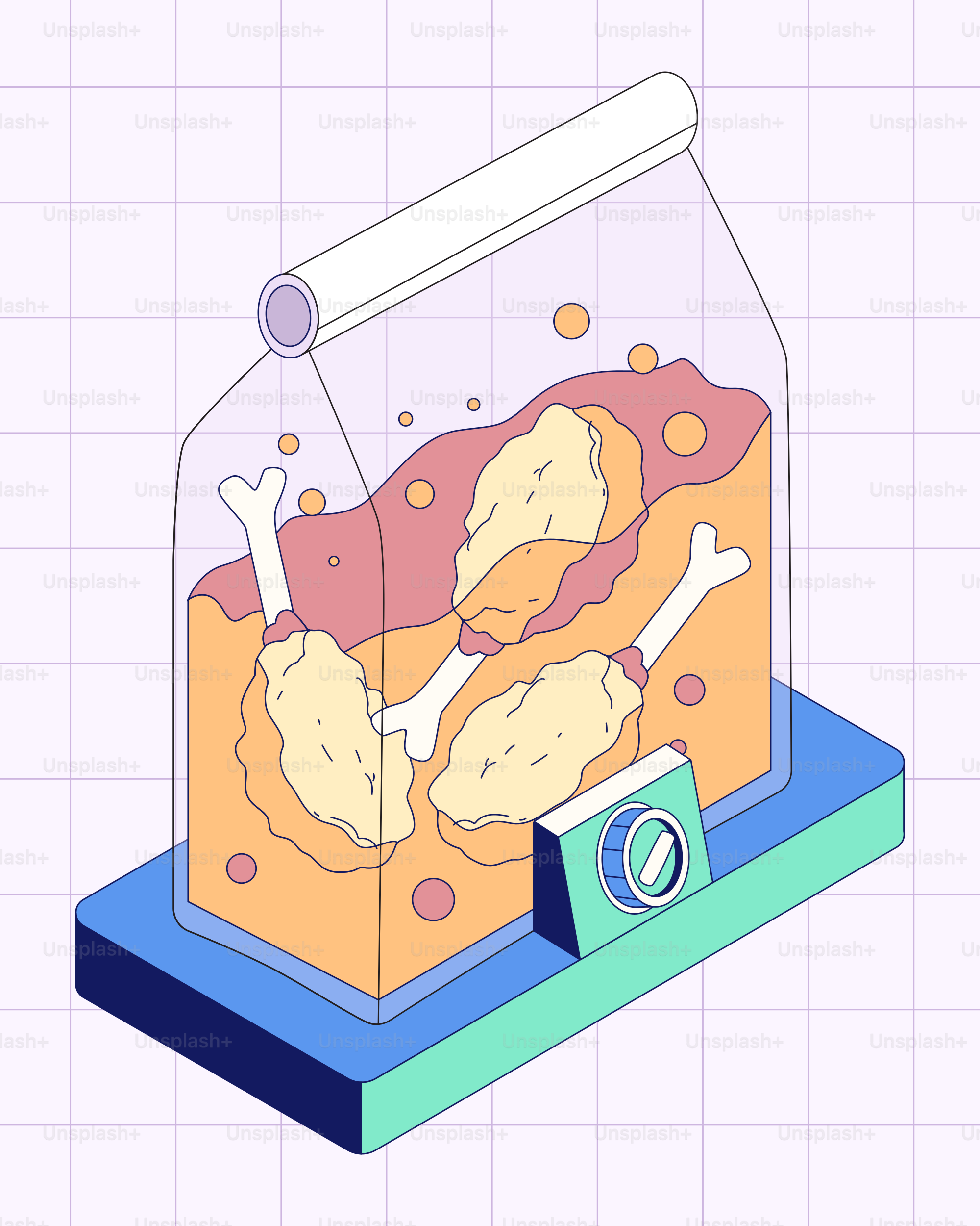 Fried chicken legs in a clear bag with sauce.