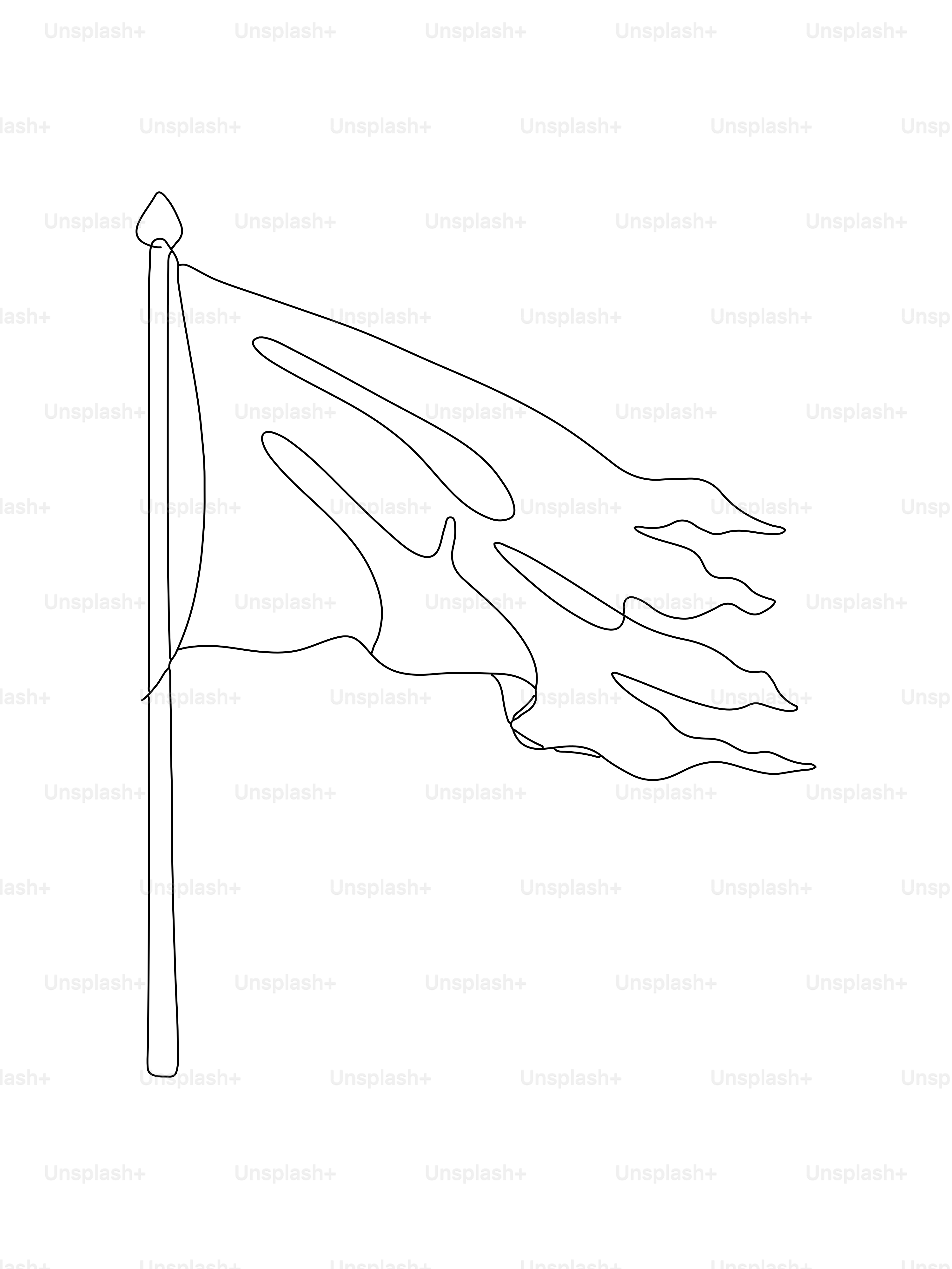 Tattered flag waving on a flagpole