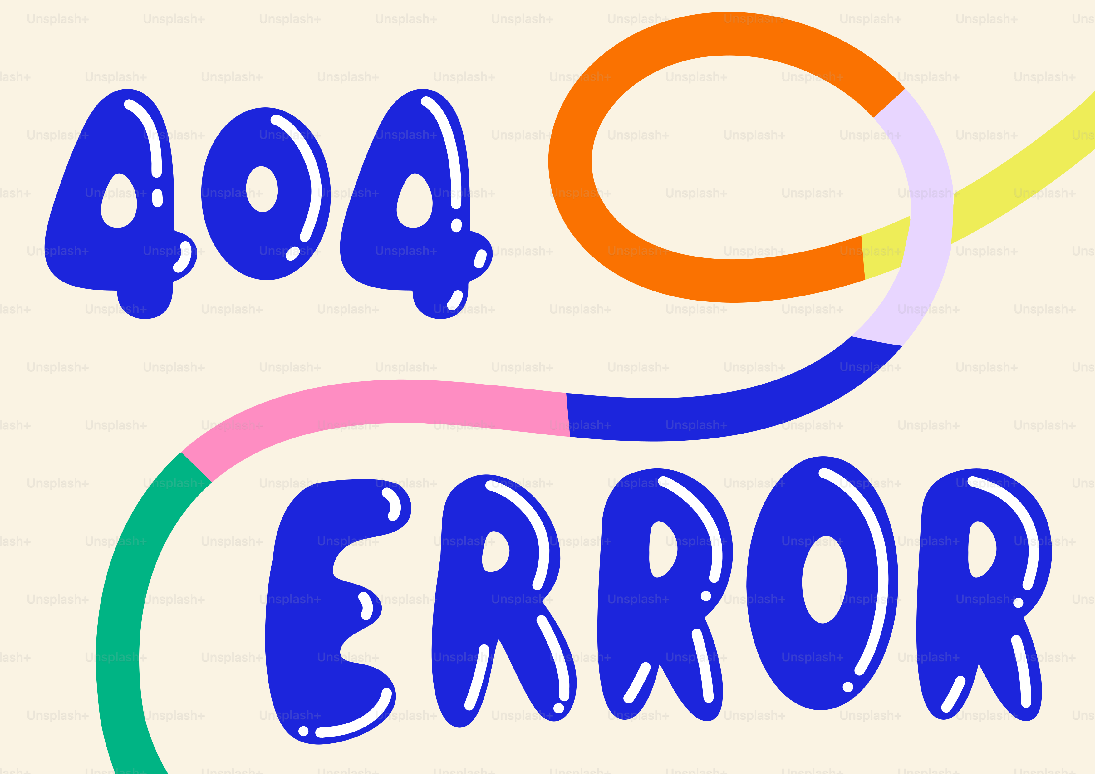 Testo di errore 404 con linee astratte colorate