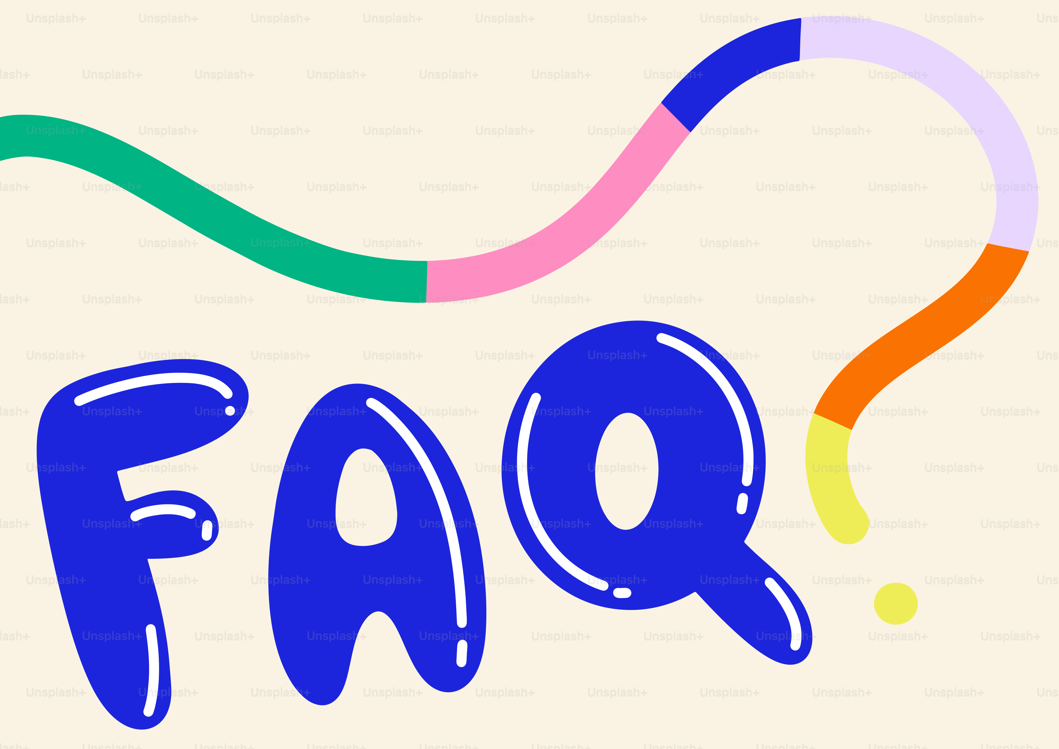 Preguntas frecuentes con colorido signo de interrogación