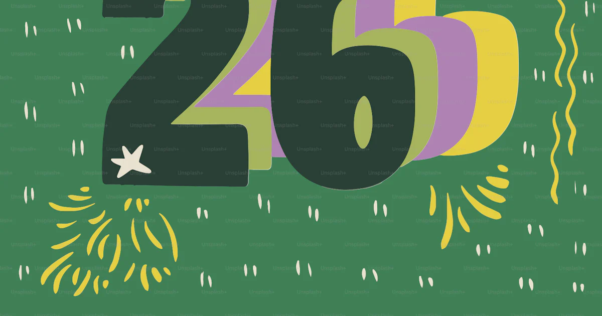Stylized 2026 numbers with stars on green background vector – Wallpaper ...