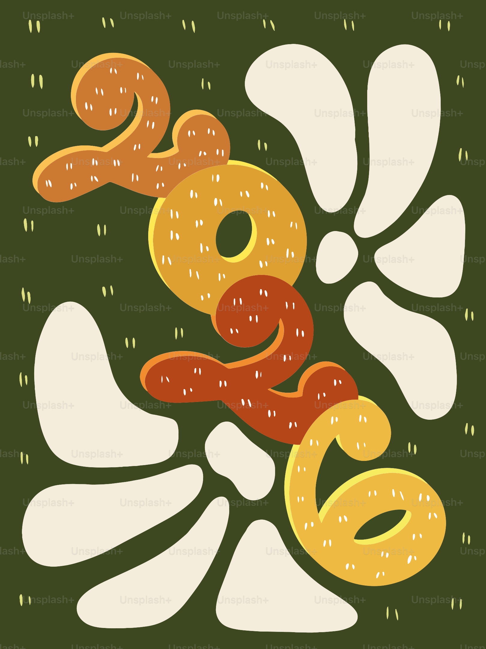 Abstrakte Zahlen 2026 mit organischen Formen