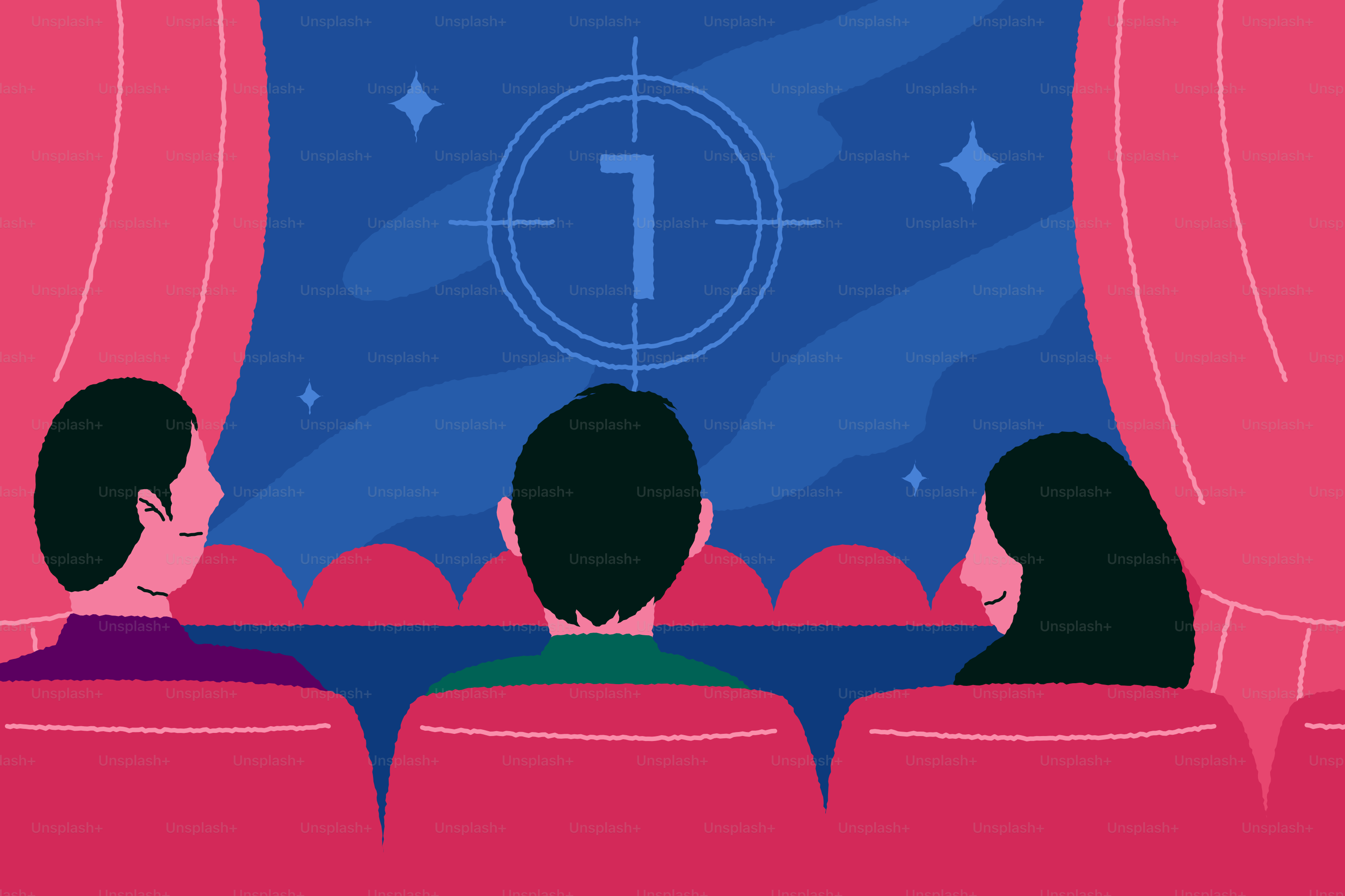 Persone che guardano un film in un cinema