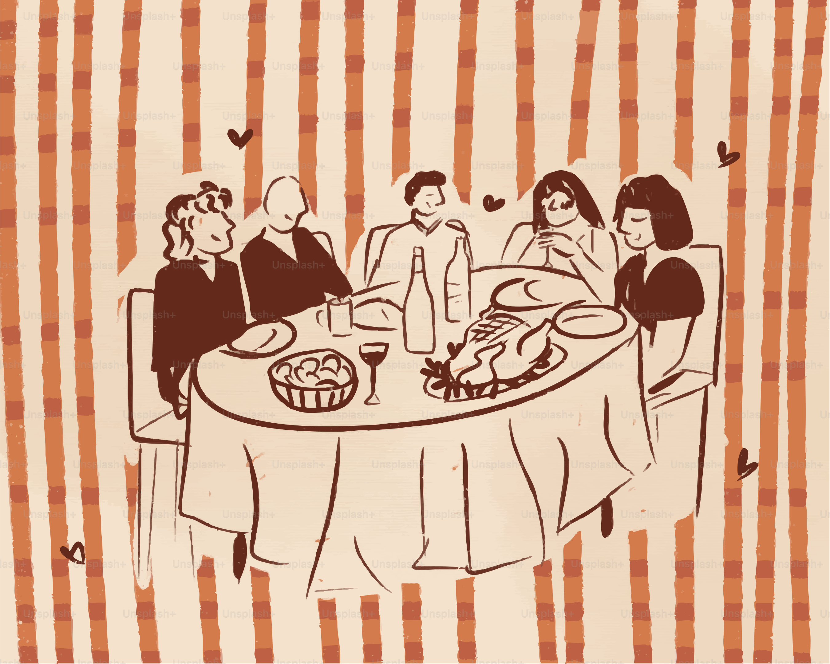 Die Familie versammelte sich um einen Tisch zum Essen.