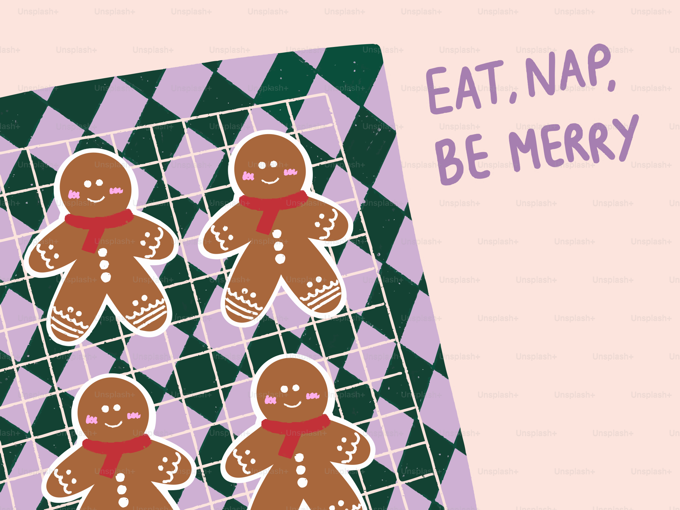 Gingerbread cookies on a baking rack with text.