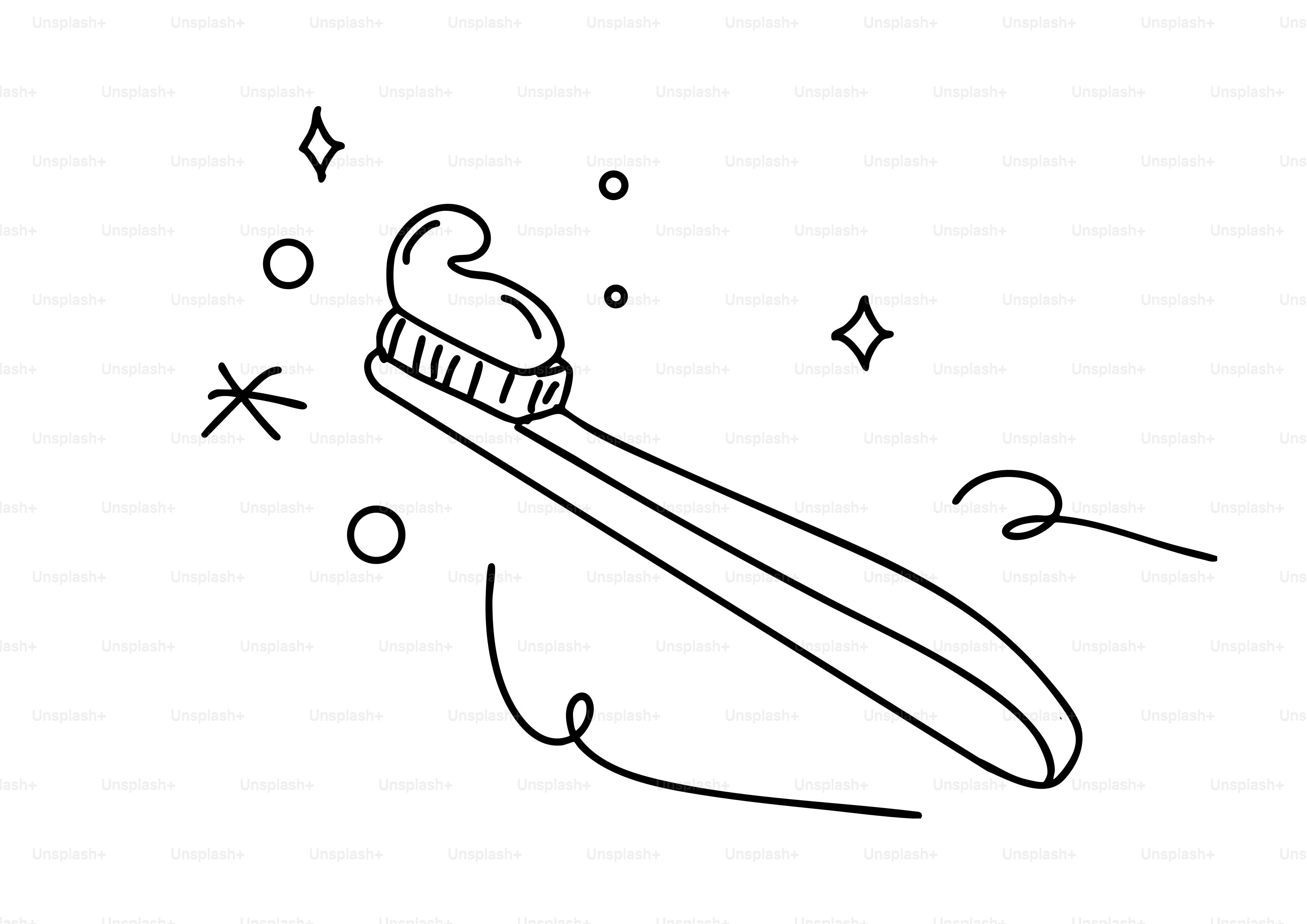 Toothbrush with toothpaste and sparkles