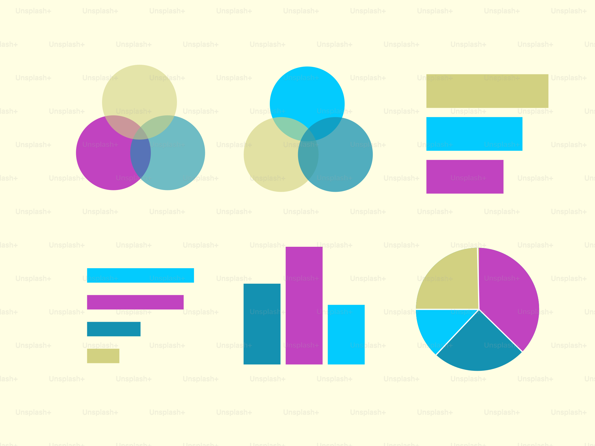 Colección de gráficos y diagramas de datos coloridos